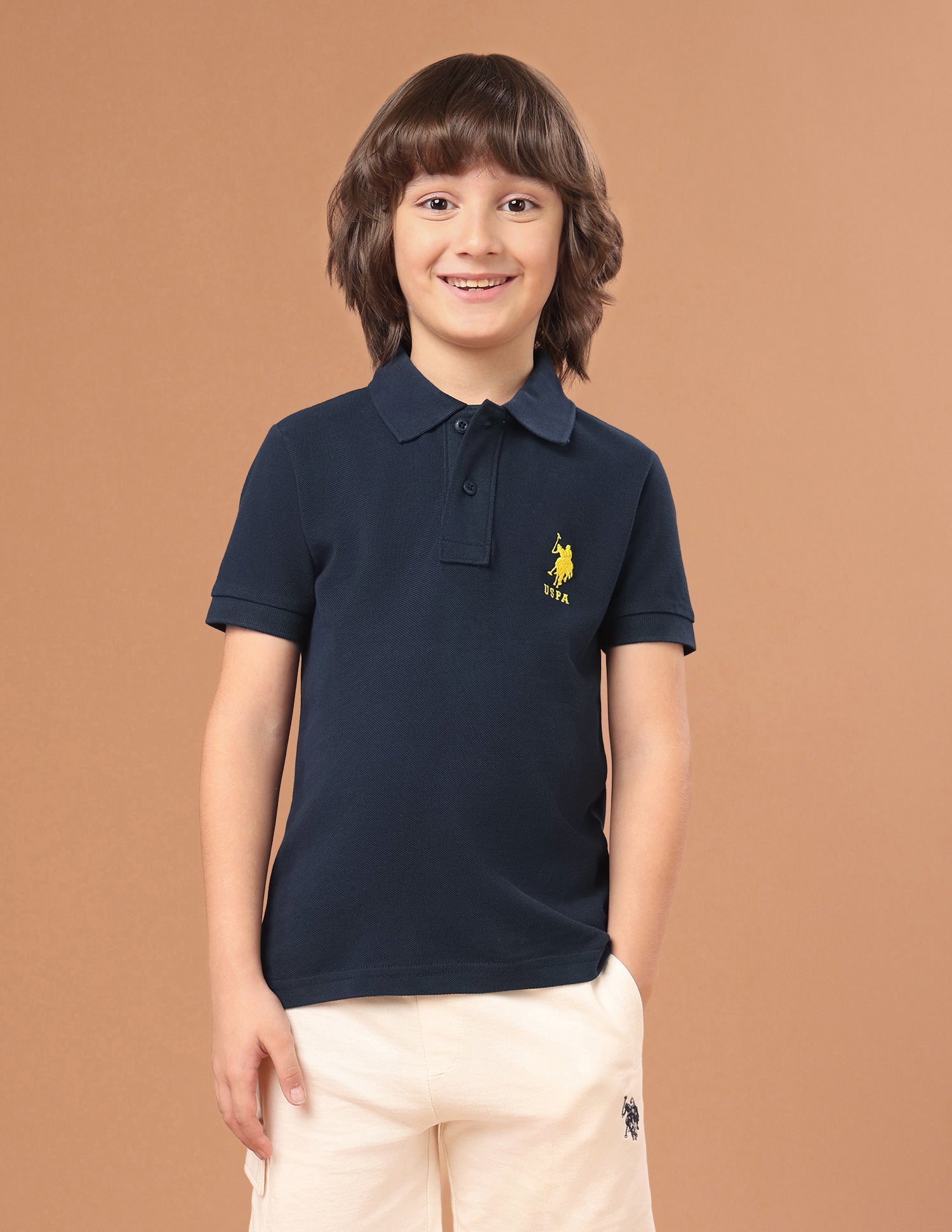 Solid Regular Fit Polo Shirt Navy - U.S. Polo Assn. India | Large