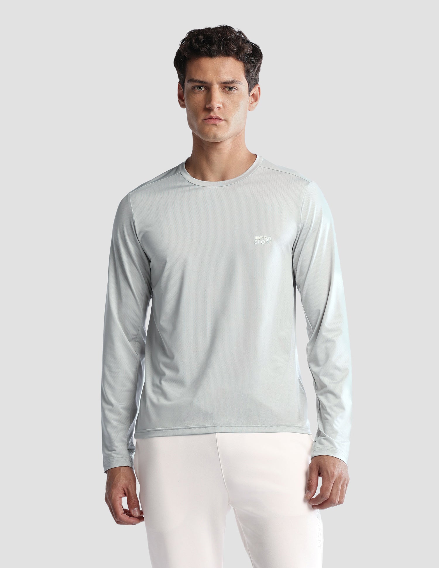 Solid Regular Fit Active T-Shirt Grey - U.S. Polo Assn. India | Large