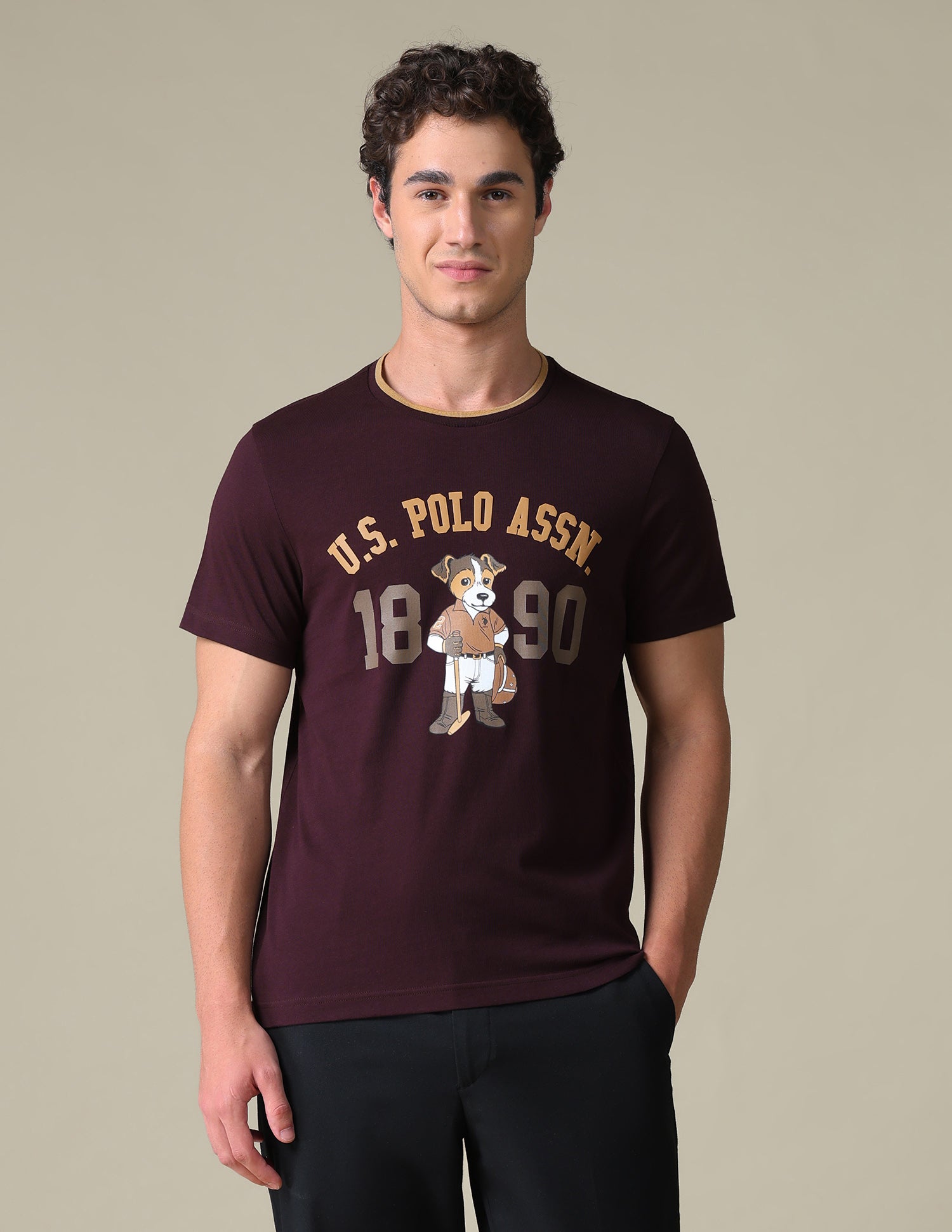 Typographic Slim Fit T-Shirt Purple - U.S. Polo Assn. India | Large