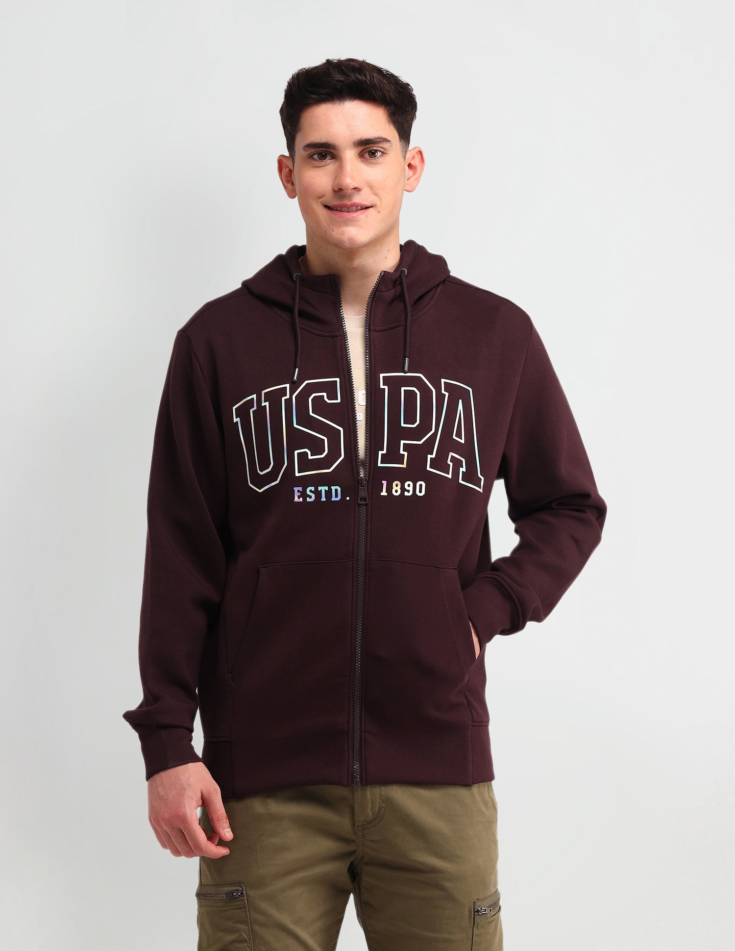 Brand Printed Regular Fit Sweatshirt Dark Green - U.S. Polo Assn. India | Large