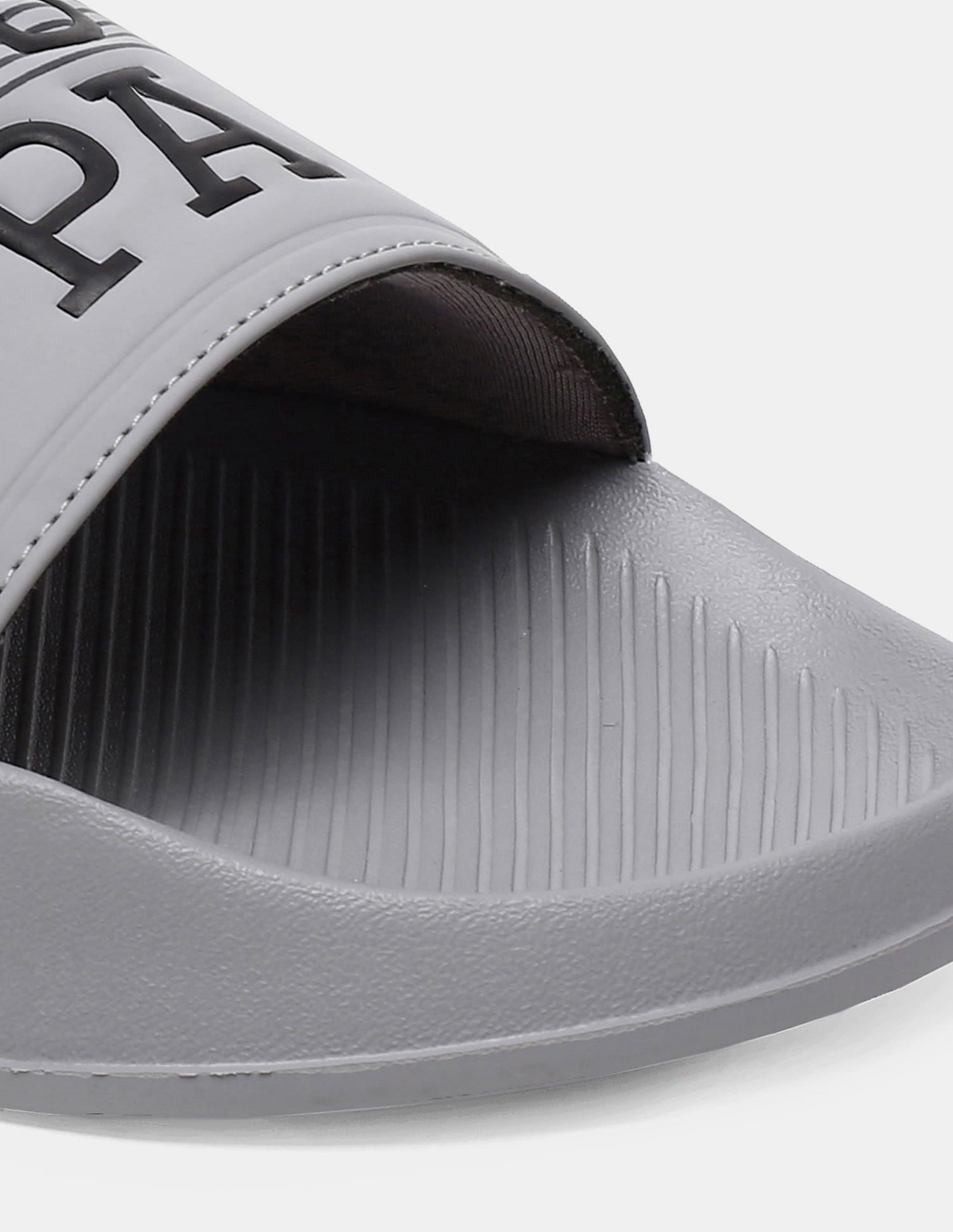 Men Striped Artax Sliders Grey - U.S. Polo Assn. India | Large