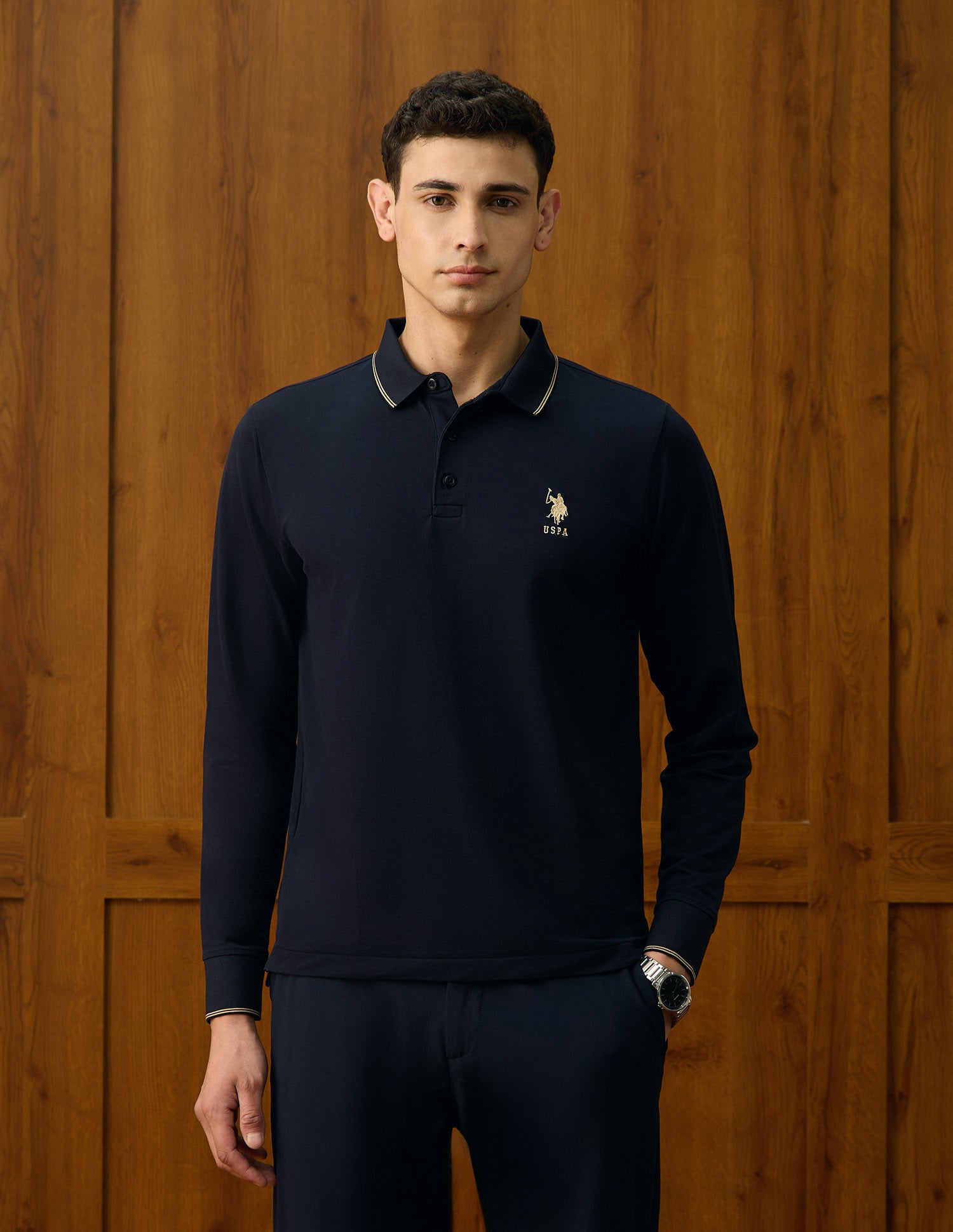 Solid Equestrian Aisle Theater Polo Shirt Navy - U.S. Polo Assn. India | Large