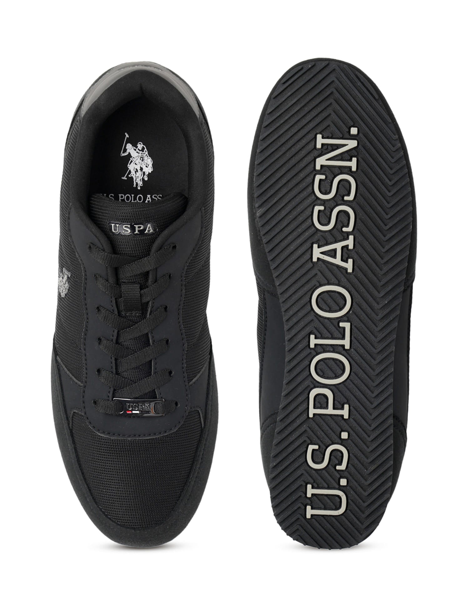 Men Eliza 2.0 Black Work Casuals Lace Up Shoes Black - U.S. Polo Assn. India | Large