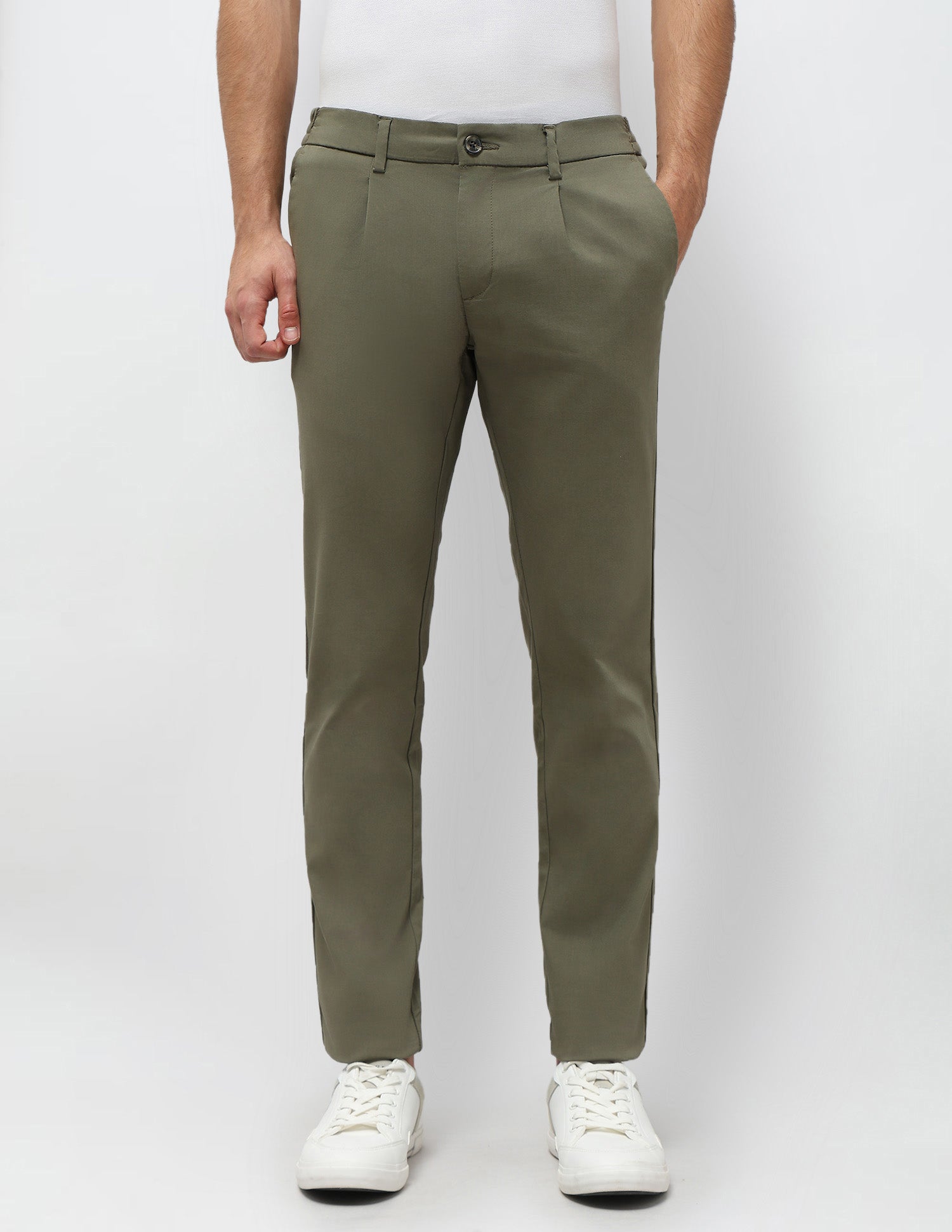 Slim Fit Mid Rise Trousers Olive - U.S. POLO ASSN. | Large
