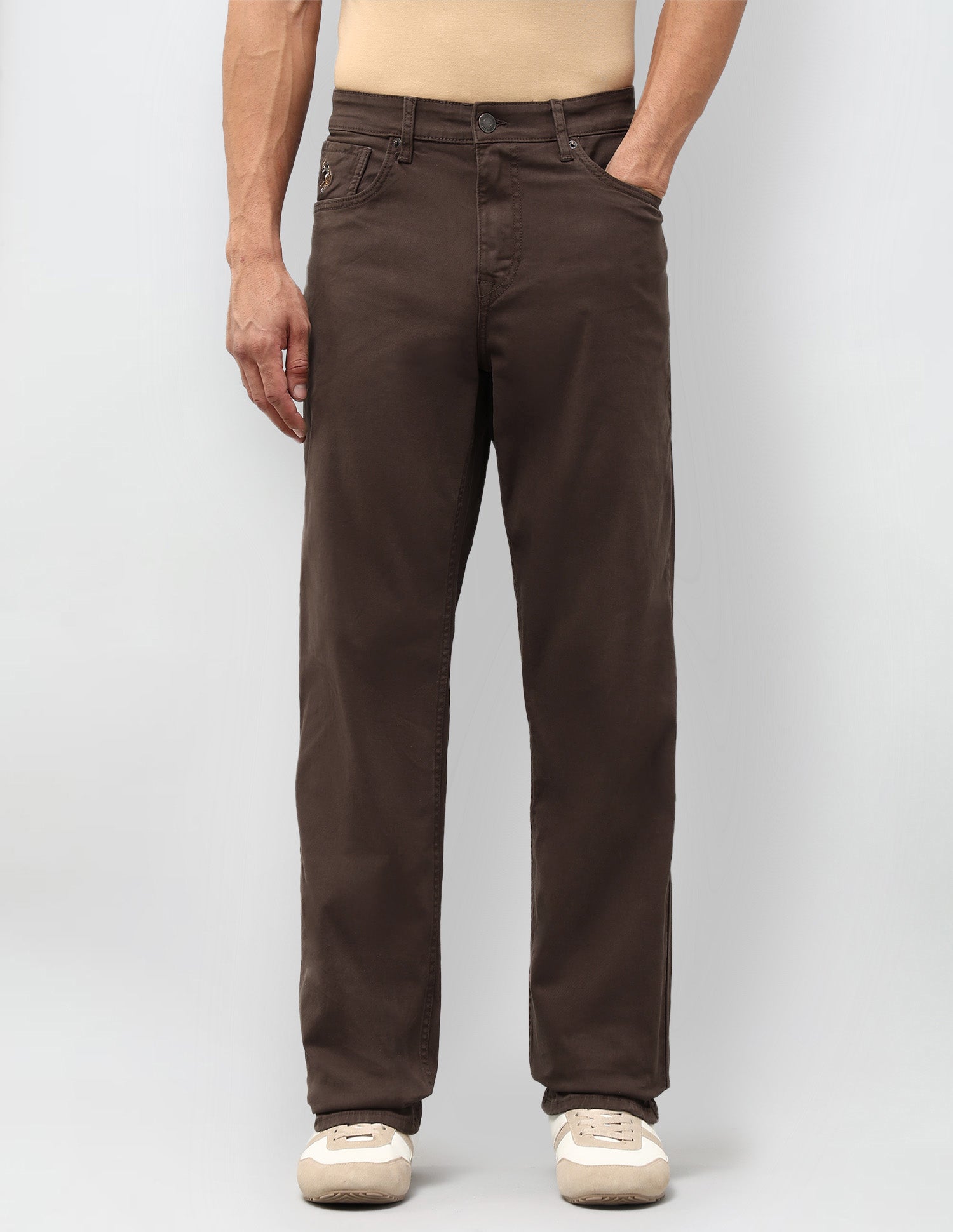 Shawn Relaxed Fit Brown Jeans Choco - U.S. Polo Assn. India | Large