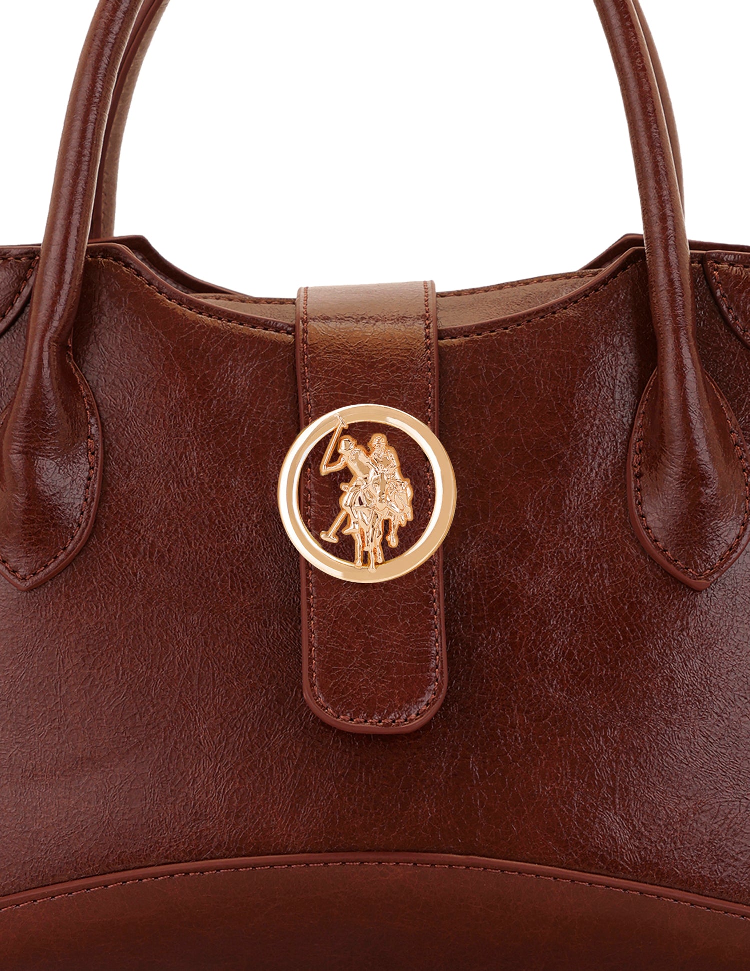 Women Ami Textured Satchel Bag Burgundy - U.S. POLO ASSN. | Large