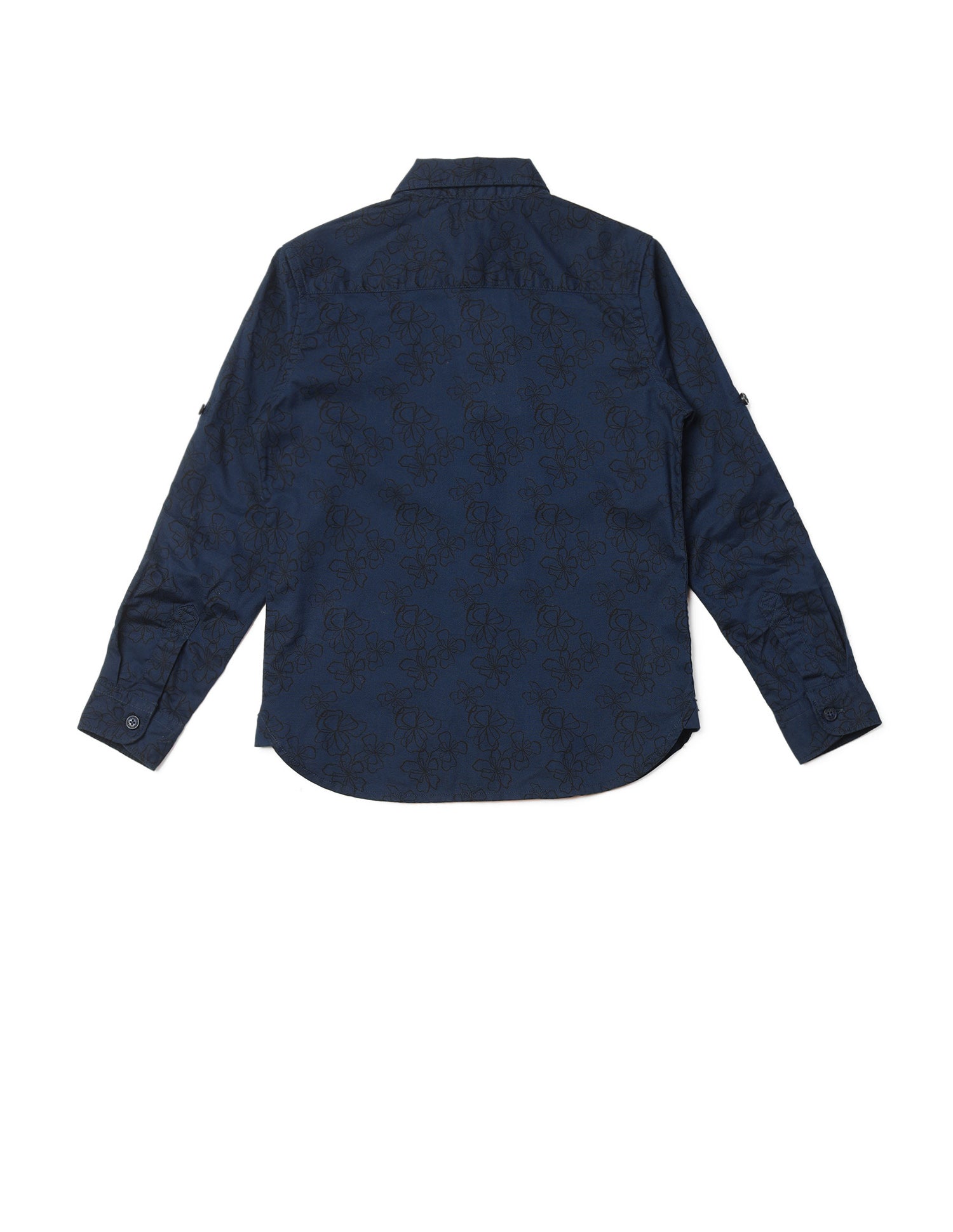 Boys Floral Printed Regular Fit Shirt Navy - U.S. Polo Assn. India | Large