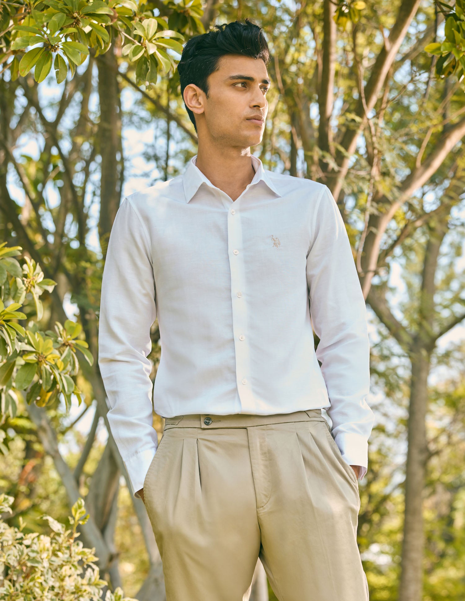 Pacho X Tailored Fit Solid Shirt White - U.S. POLO ASSN. | Large