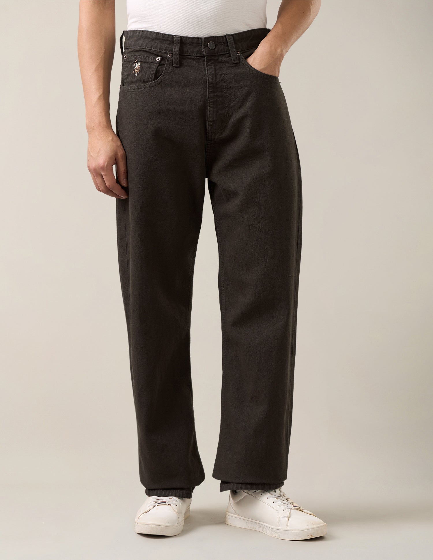 Logan Loose Straight Fit Brown Jeans Dark Brown - U.S. Polo Assn. India | Large