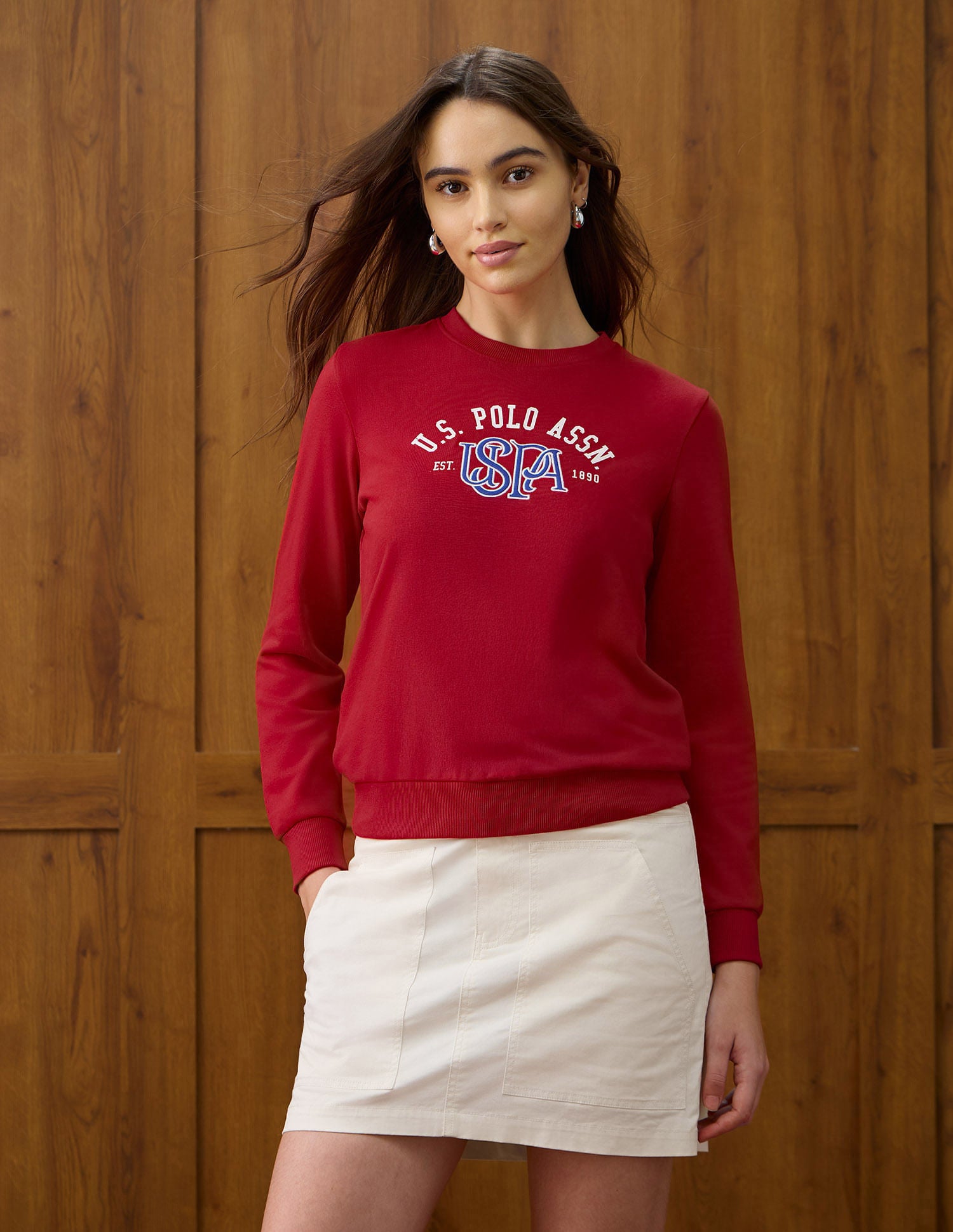 Brand Appliqued Regular Fit Sweater Red - U.S. POLO ASSN. | Large