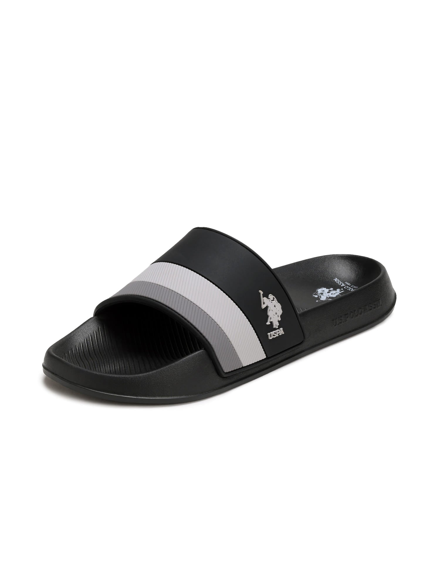 Men Arvana 2.0 Colourblocked Sliders Black - U.S. Polo Assn. India | Large