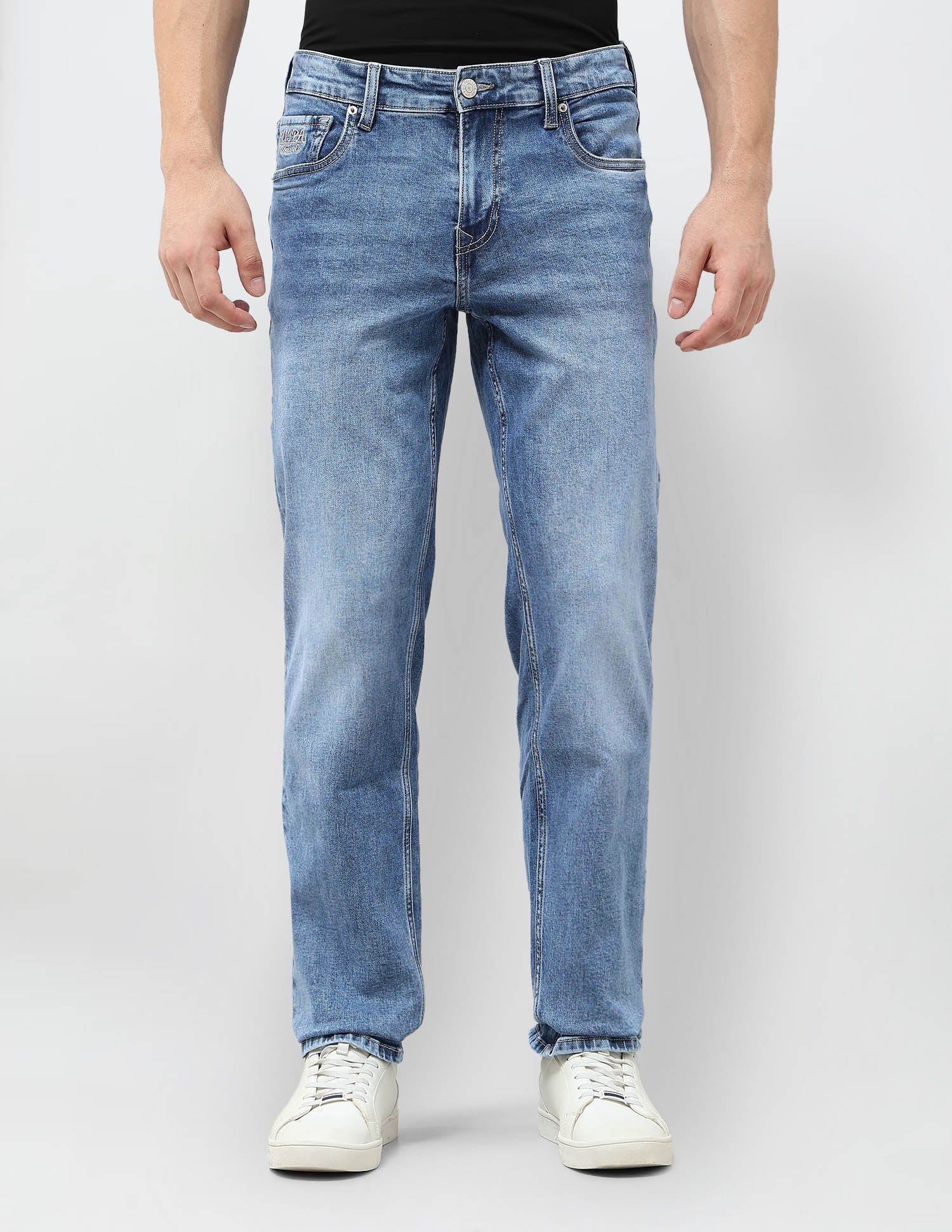 Shawn Relaxed Fit Blue Jeans Light Indigo - U.S. Polo Assn. India | Large