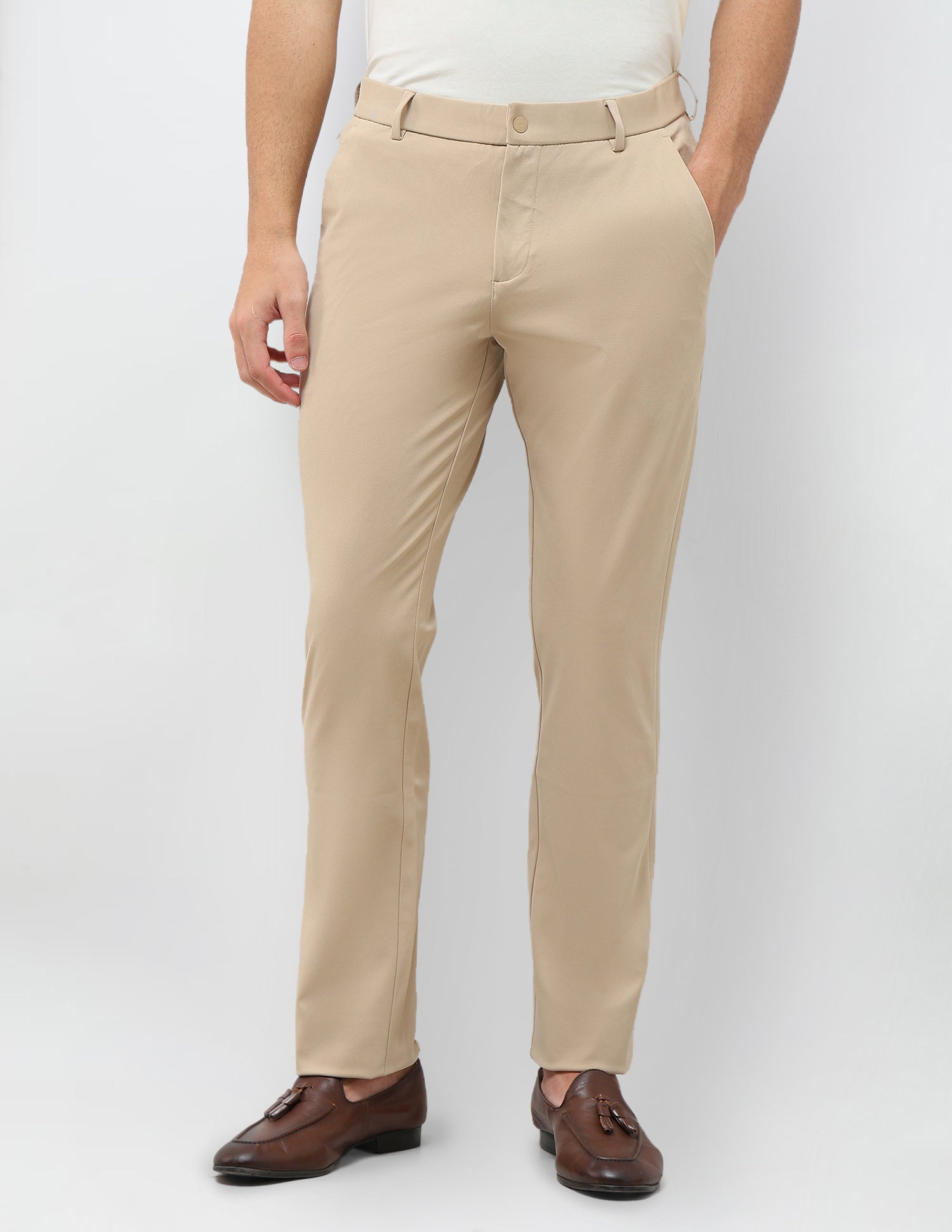 Knitted Denver Slim Fit Trousers Khaki - U.S. Polo Assn. India | Large