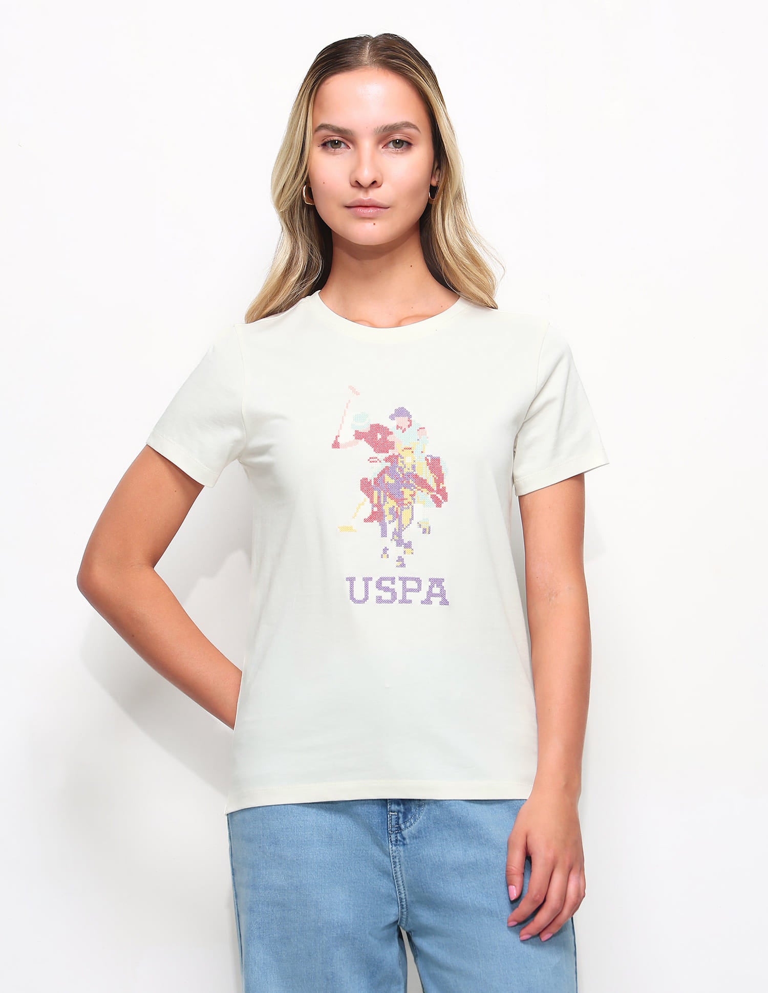 Regular Fit Brand Printed T-Shirt White - U.S. Polo Assn. India | Large