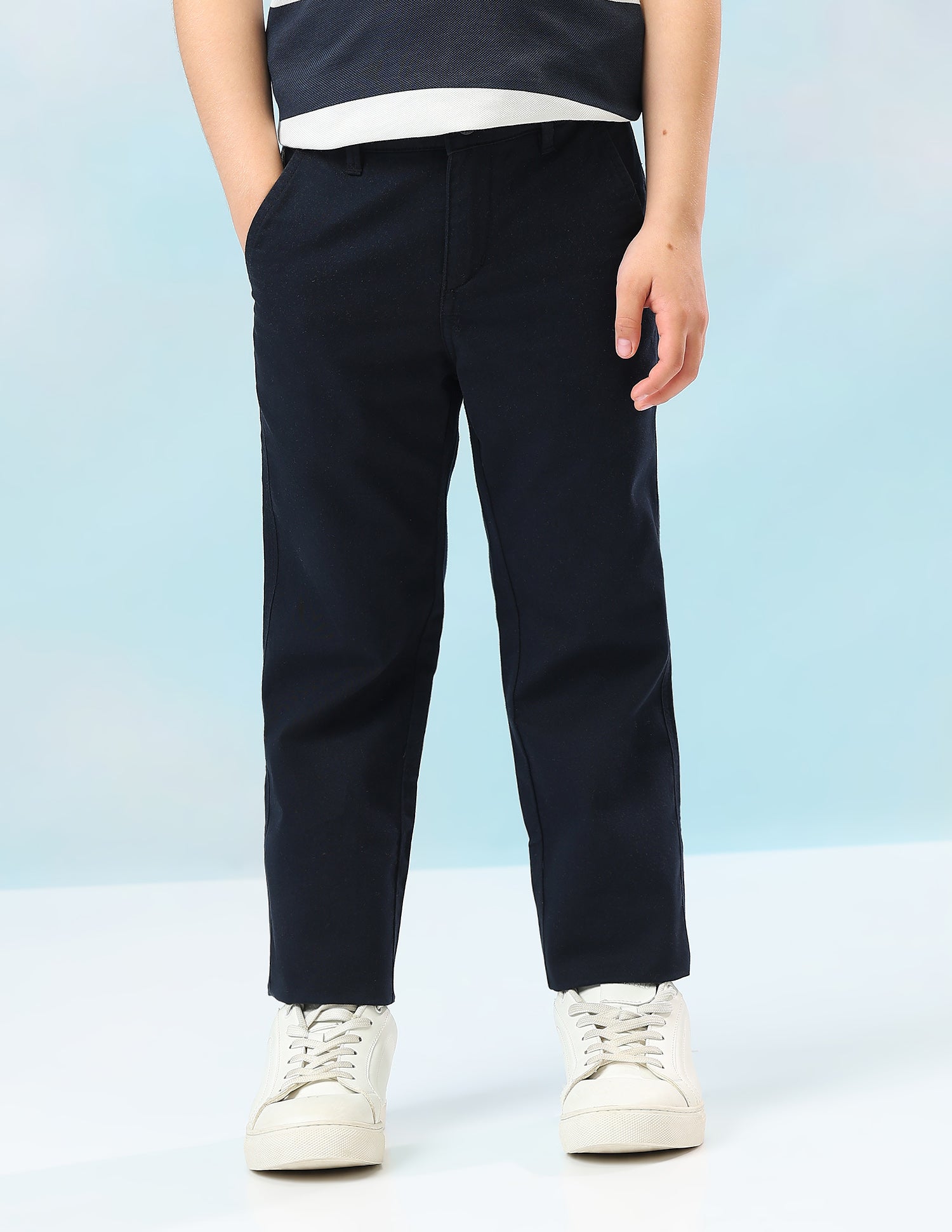 Mid Rise Twill Trousers Navy - U.S. Polo Assn. India | Large