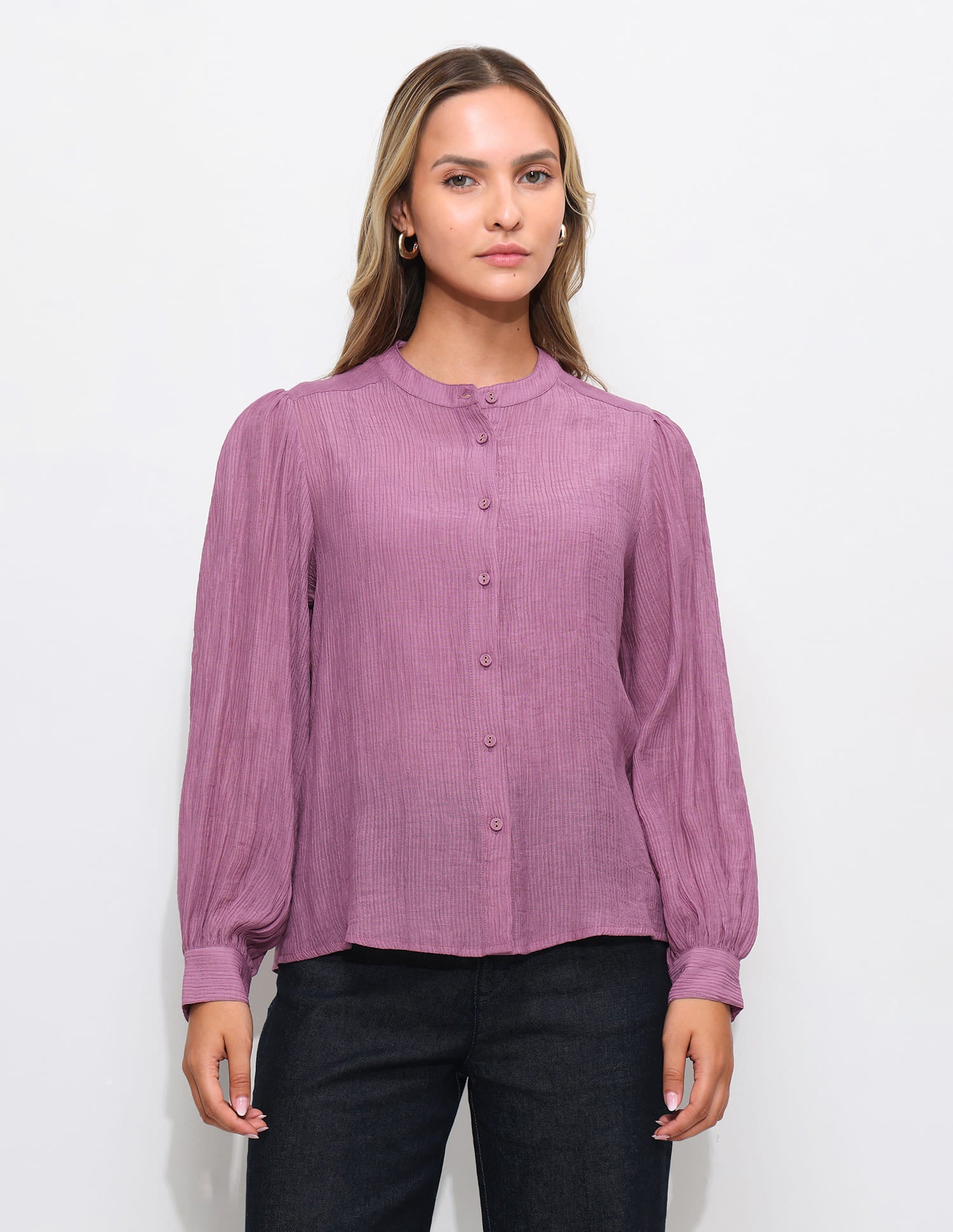 Solid Relaxed Fit Blouson Top Pink - U.S. Polo Assn. India | Large