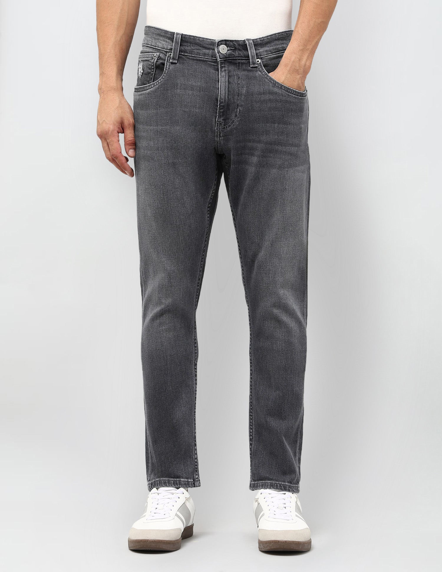 Henry Tapered Fit Grey Jeans Mid Grey Wash - U.S. POLO ASSN. | Large