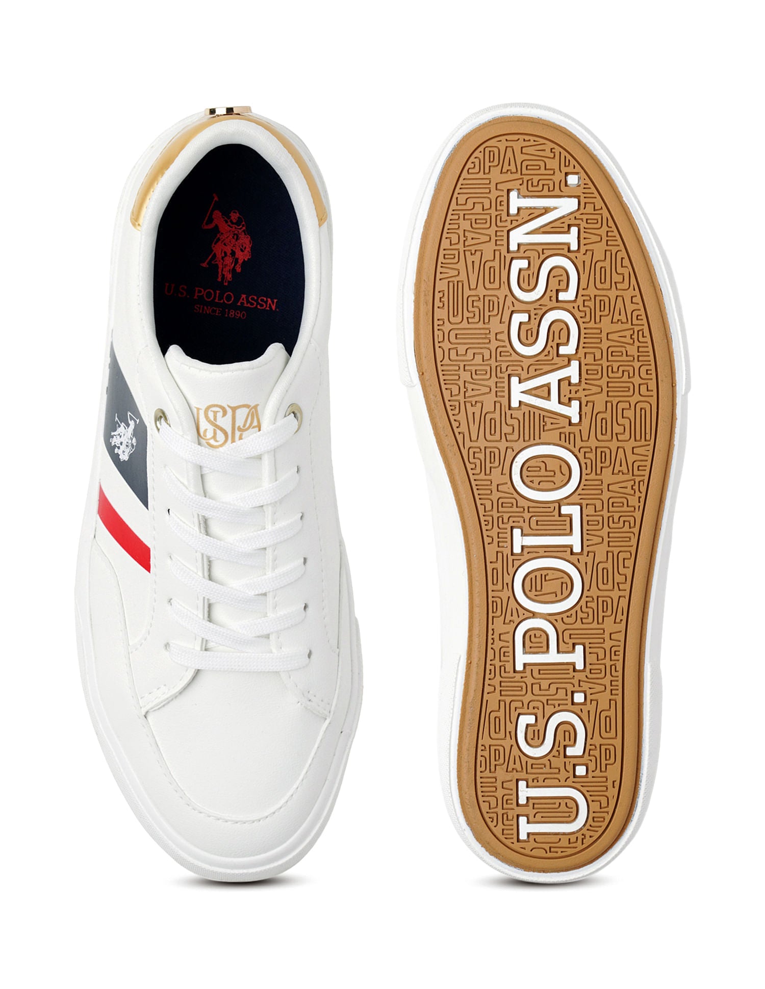 Women Signature Stripe Harper Sneakers White - U.S. Polo Assn. India | Large