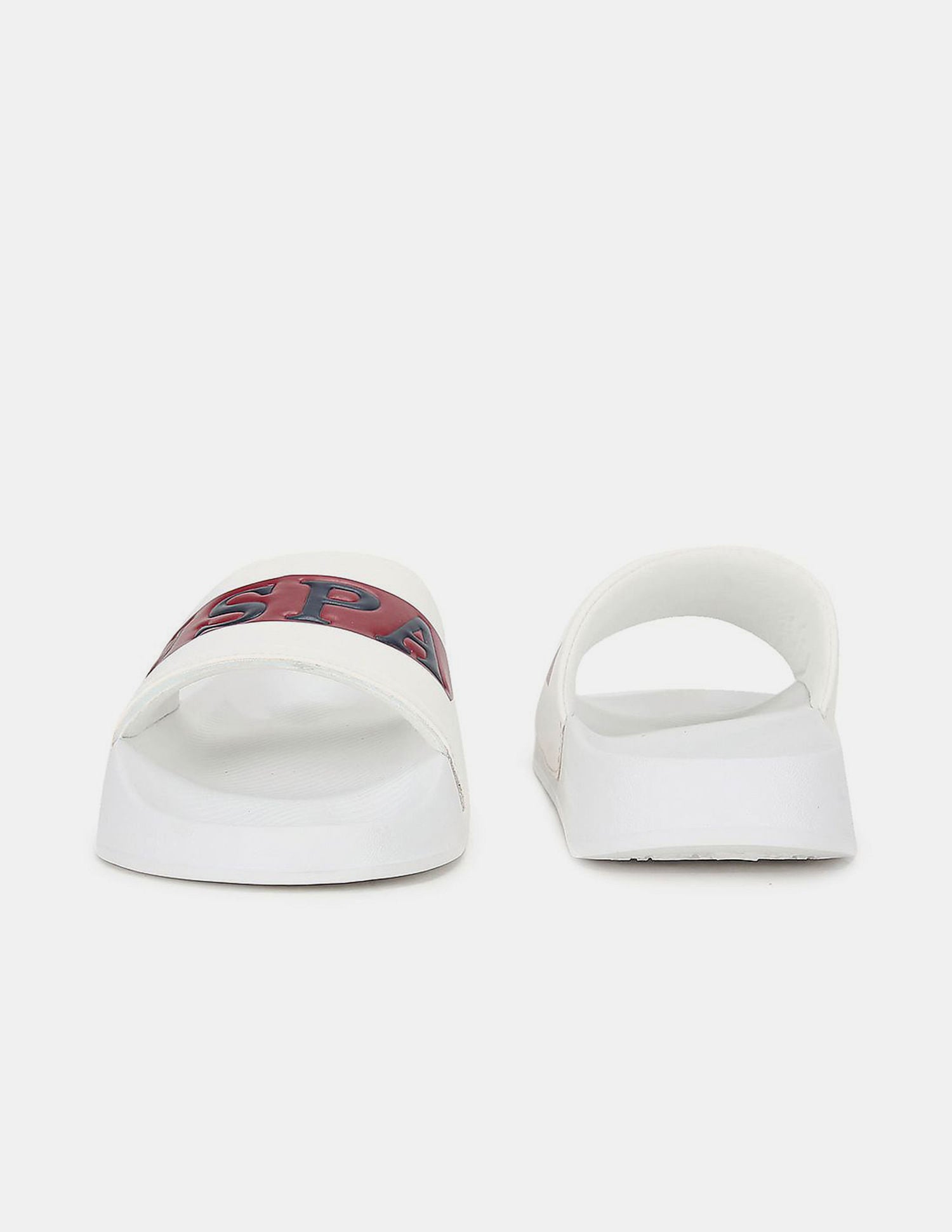 Men Ceder Brand Printed Sliders White - U.S. Polo Assn. India | Large