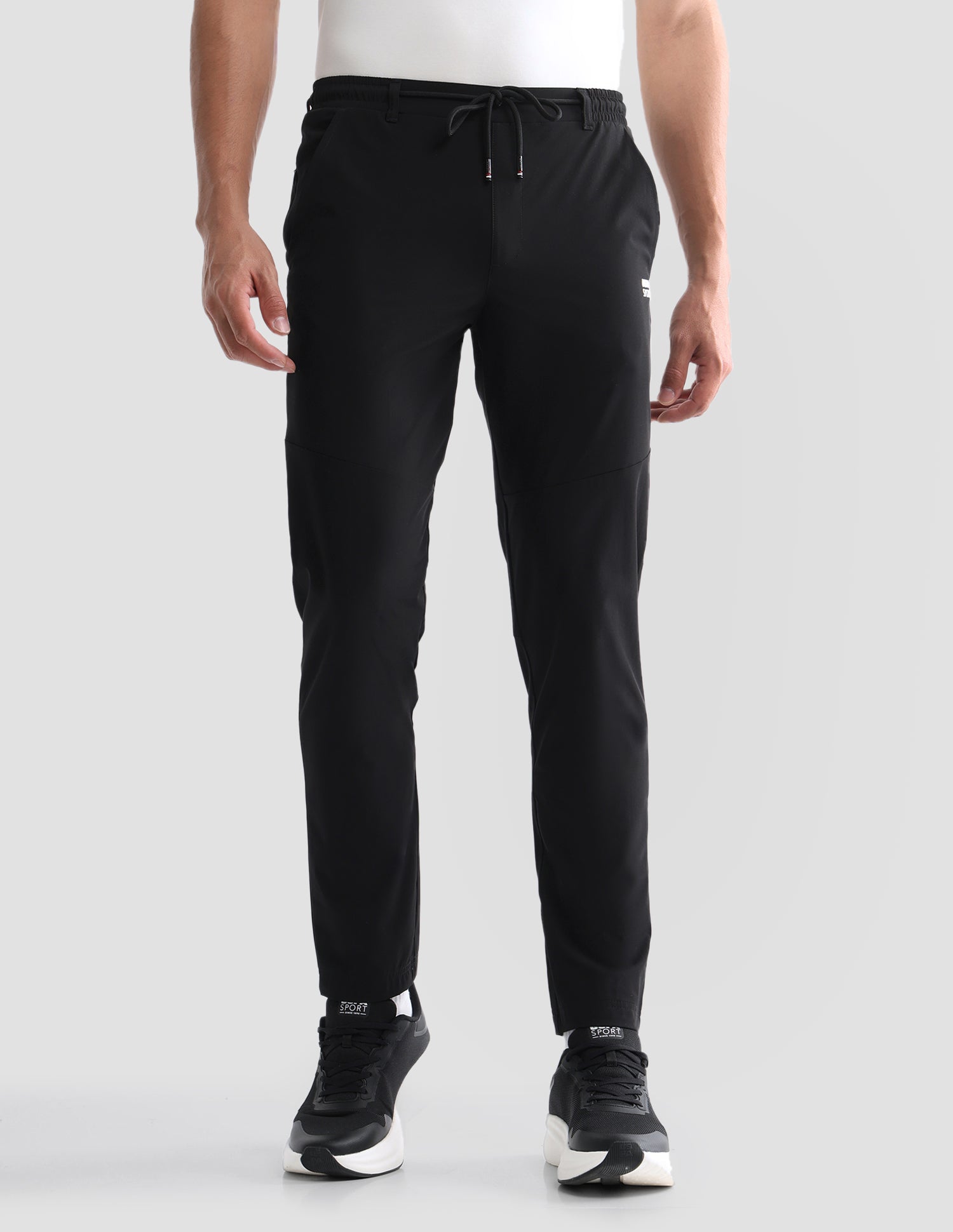 Mid Rise Regular Fit Active Track Pants Black - U.S. Polo Assn. India | Large