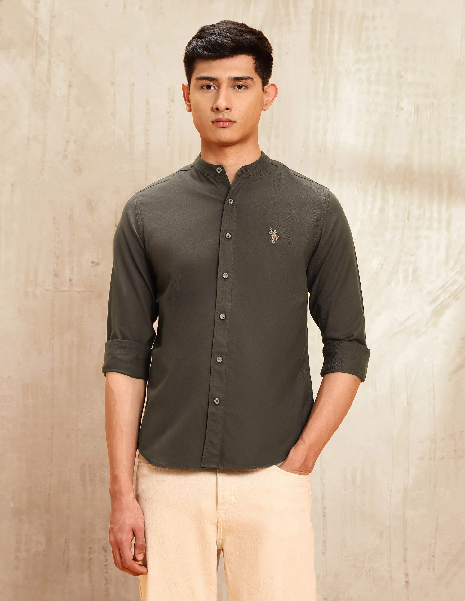 Twill Regular Fit Shirt Choco - U.S. POLO ASSN. | Large