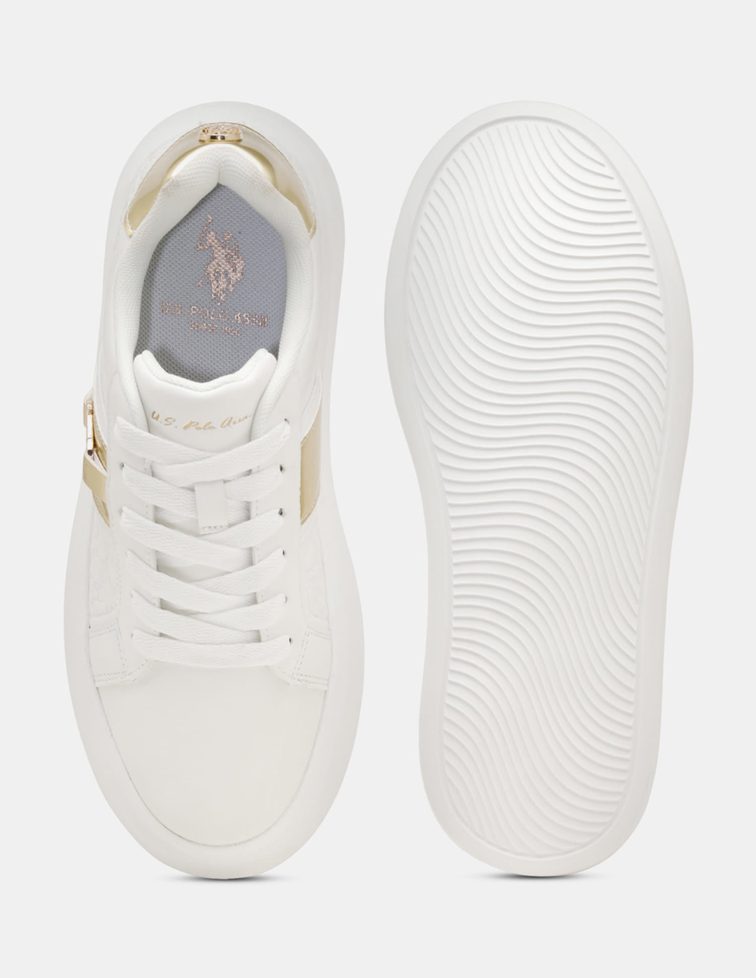 Elowen Off White Light Weight Sneaker Shoes Off White - U.S. Polo Assn. India | Large