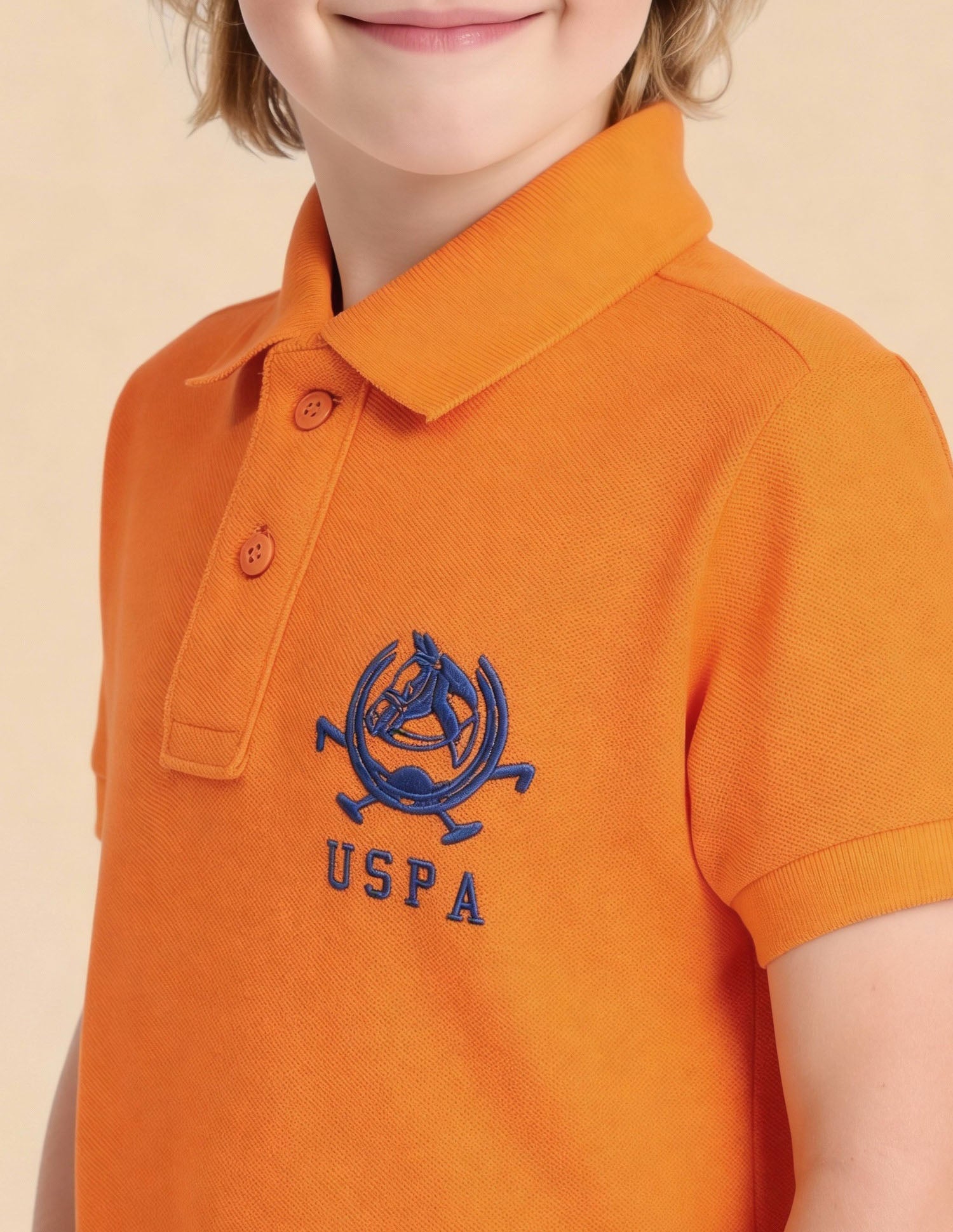 Boys Pure Cotton Polo Shirt Orange - U.S. Polo Assn. India | Large