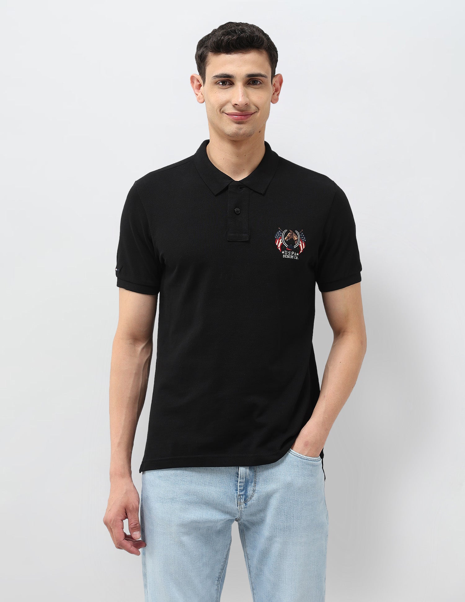 Solid Muscle Fit Polo Shirt Black - U.S. POLO ASSN. | Large