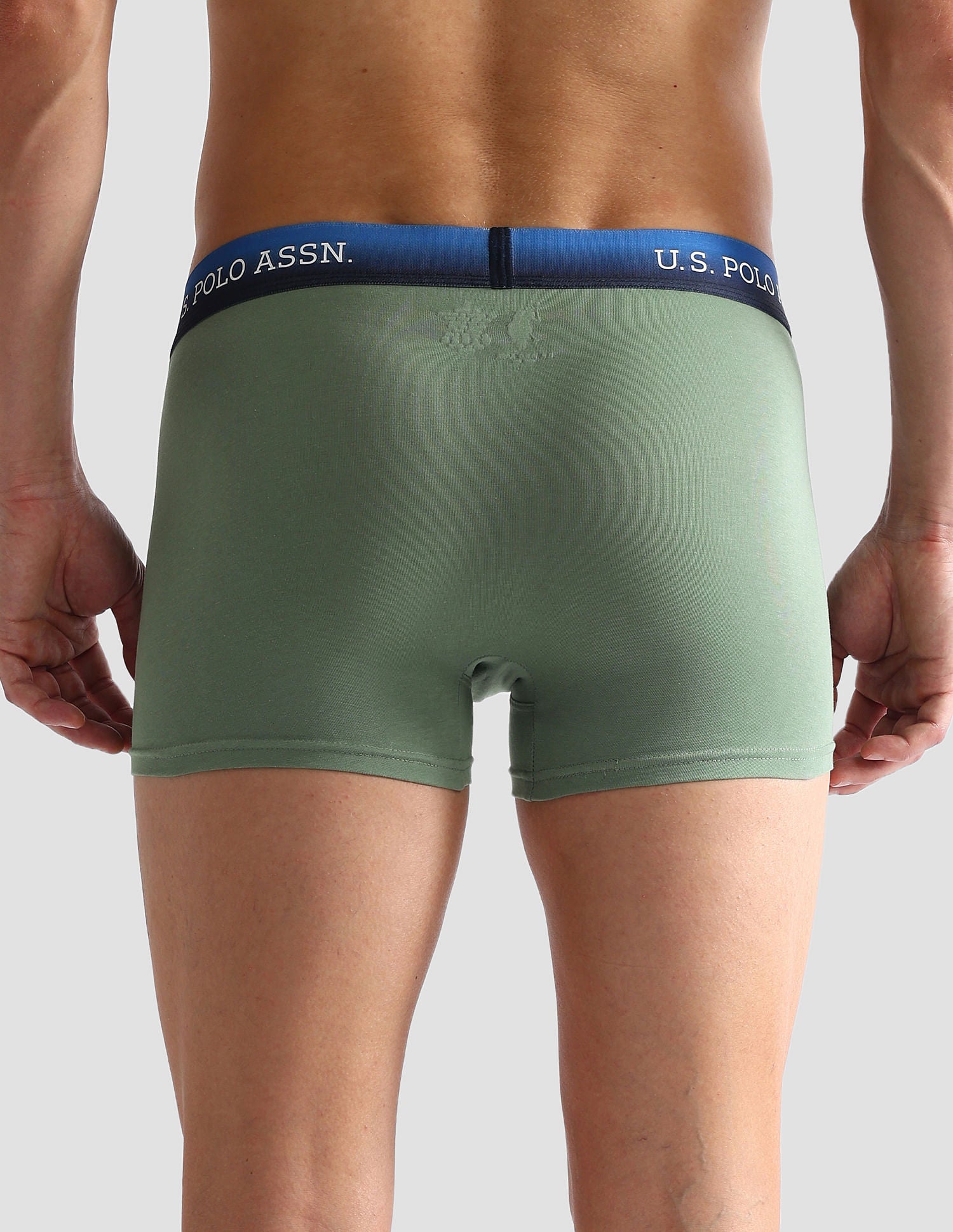 Ombre Waistband Solid OET05 Trunks - Pack Of 2 Green and Navy - U.S. POLO ASSN. | Large