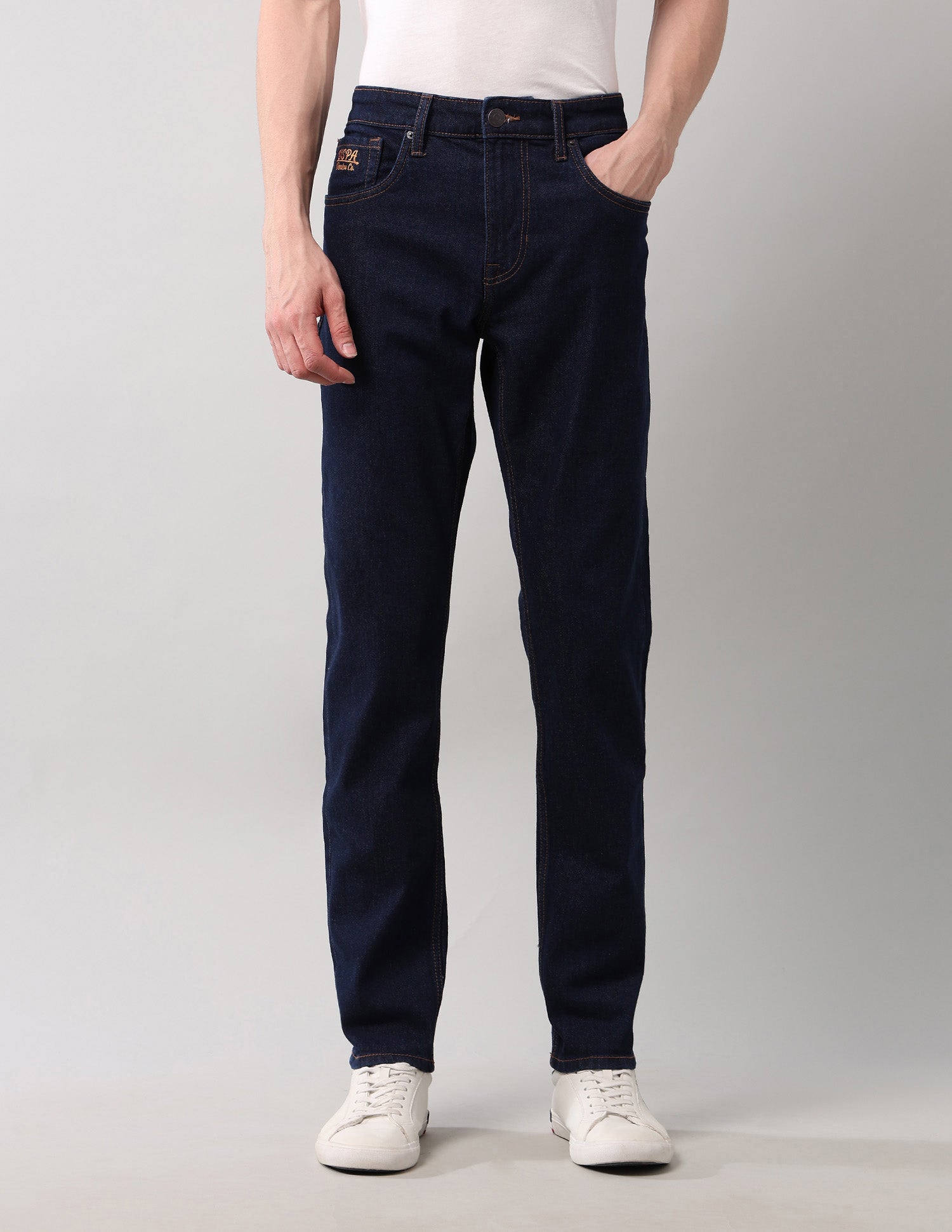 Brandon Slim Tapered Fit Blue Jeans Blue - U.S. Polo Assn. India | Large