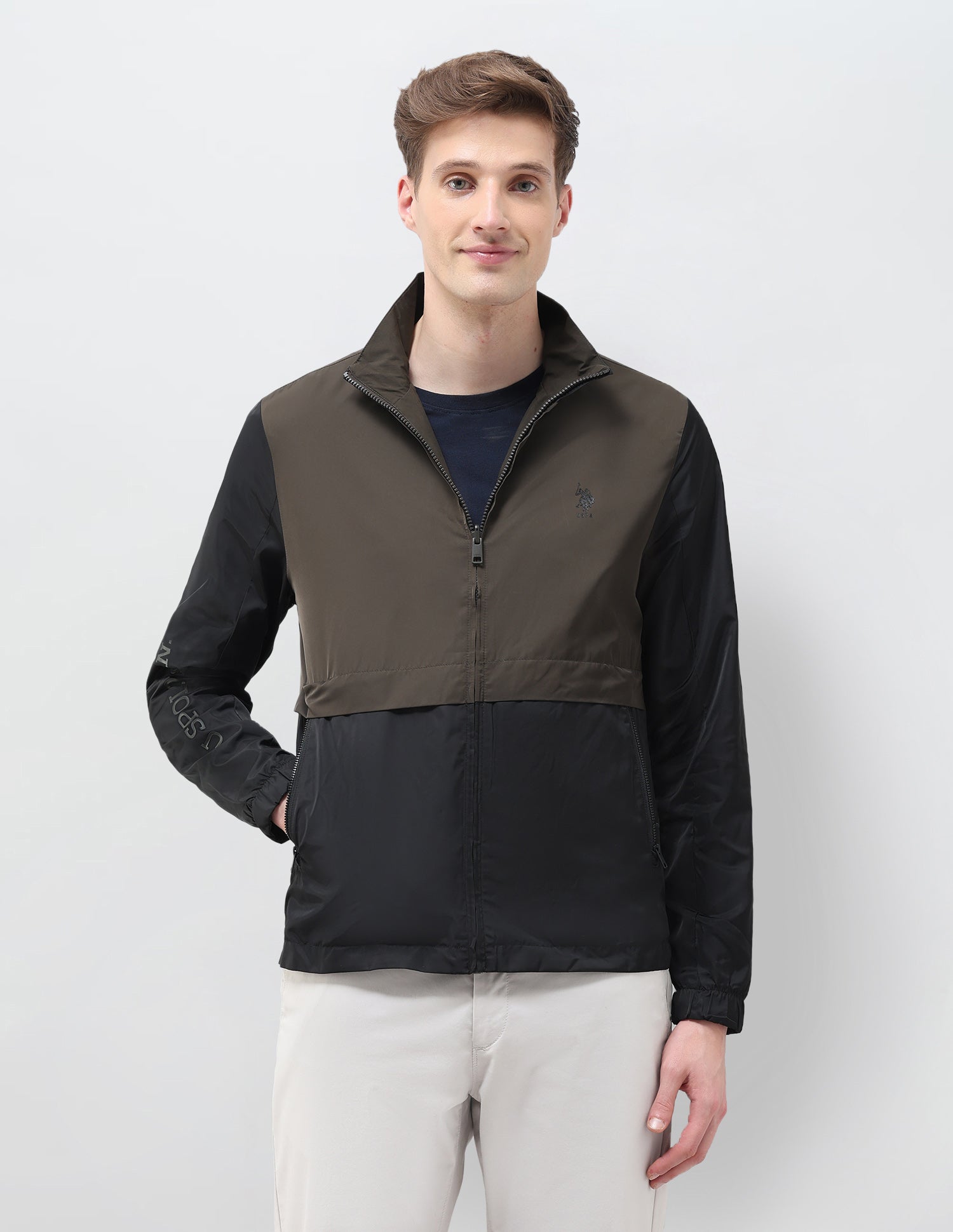 Colour Blocked Windcheater Reversible Jacket Jacket Black - U.S. POLO ASSN. | Large