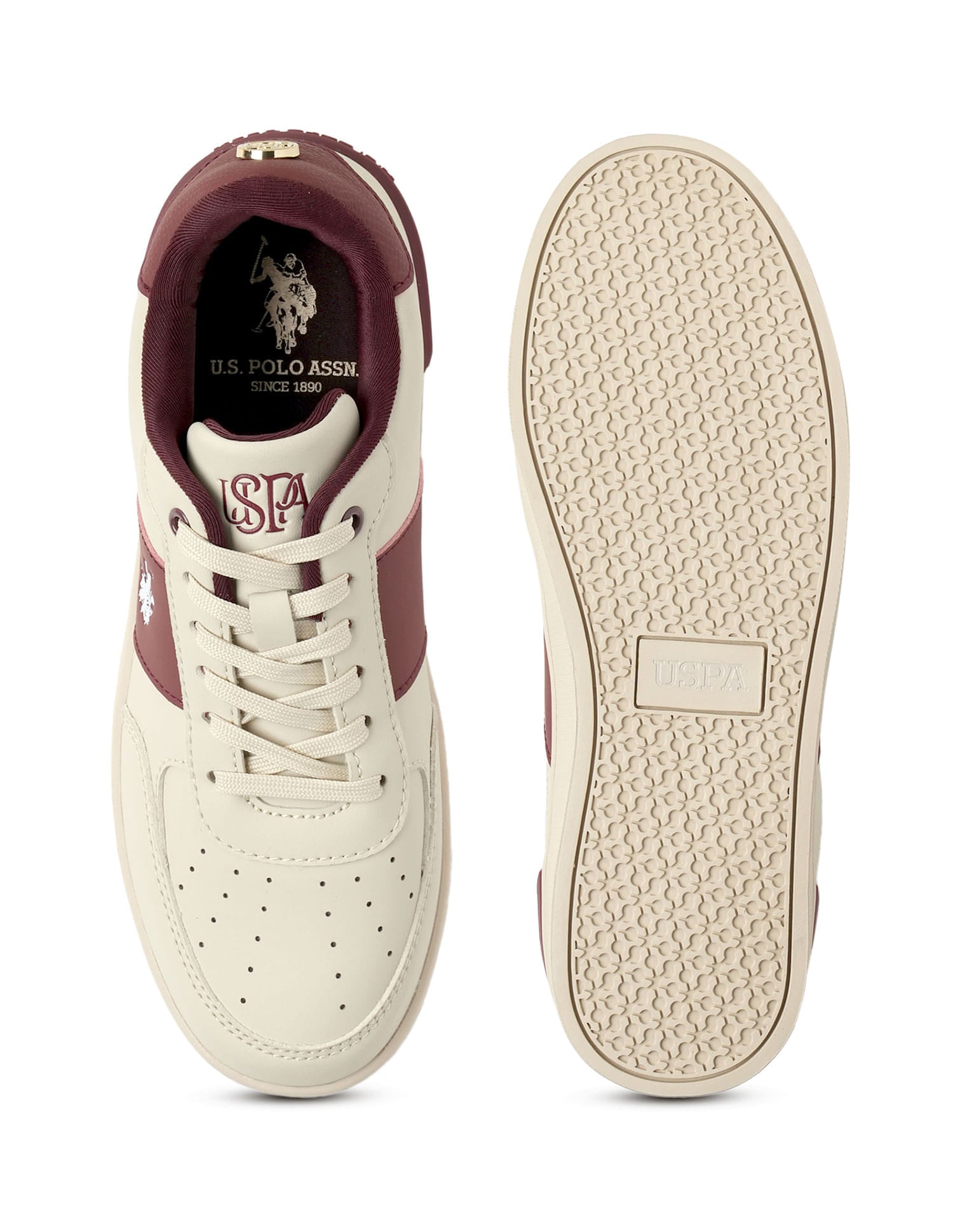 Women Metallic Logo Uno Sneakers Nude - U.S. Polo Assn. India | Large
