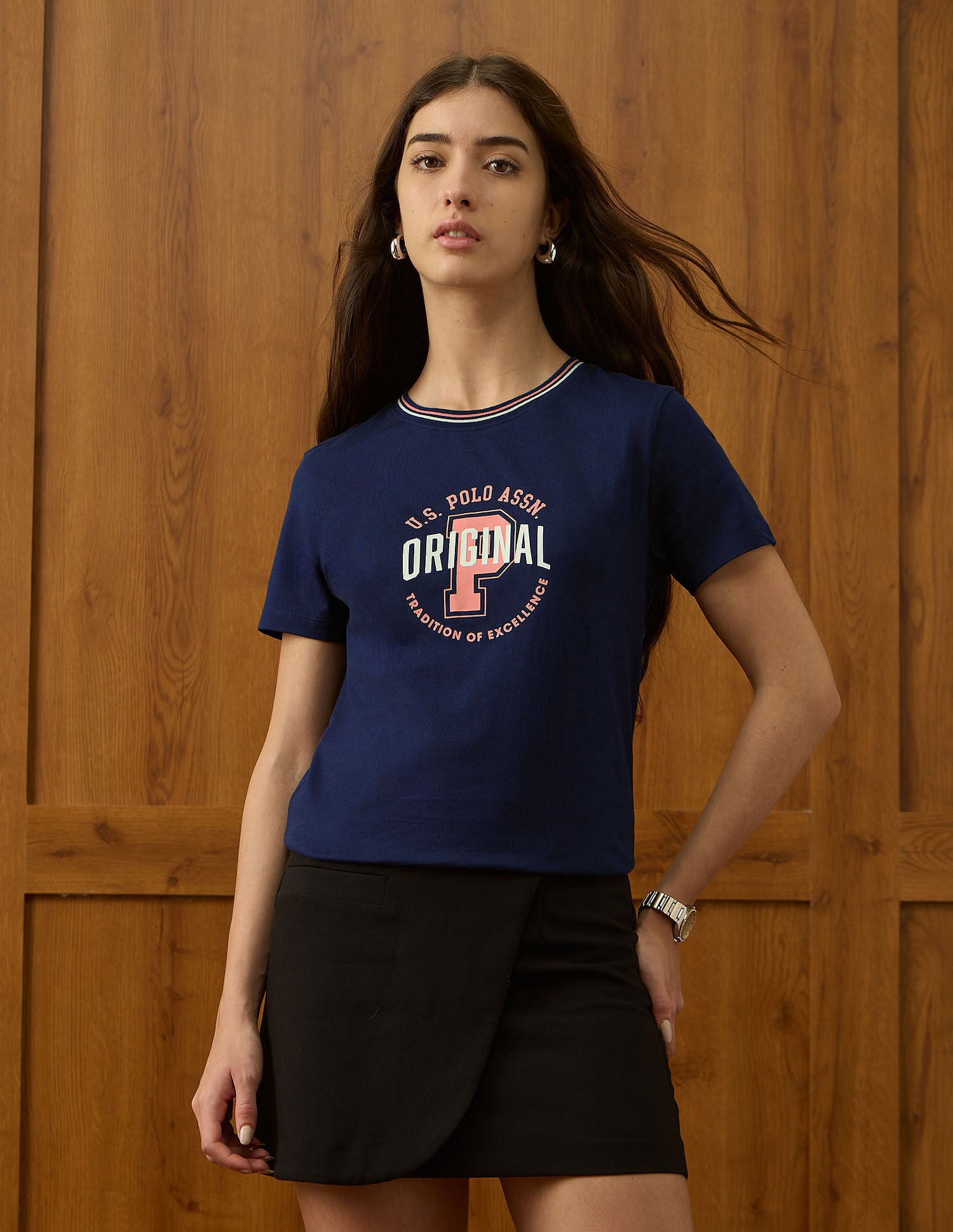 Brand Printed Regular Fit T-Shirt Navy - U.S. POLO ASSN. | Large