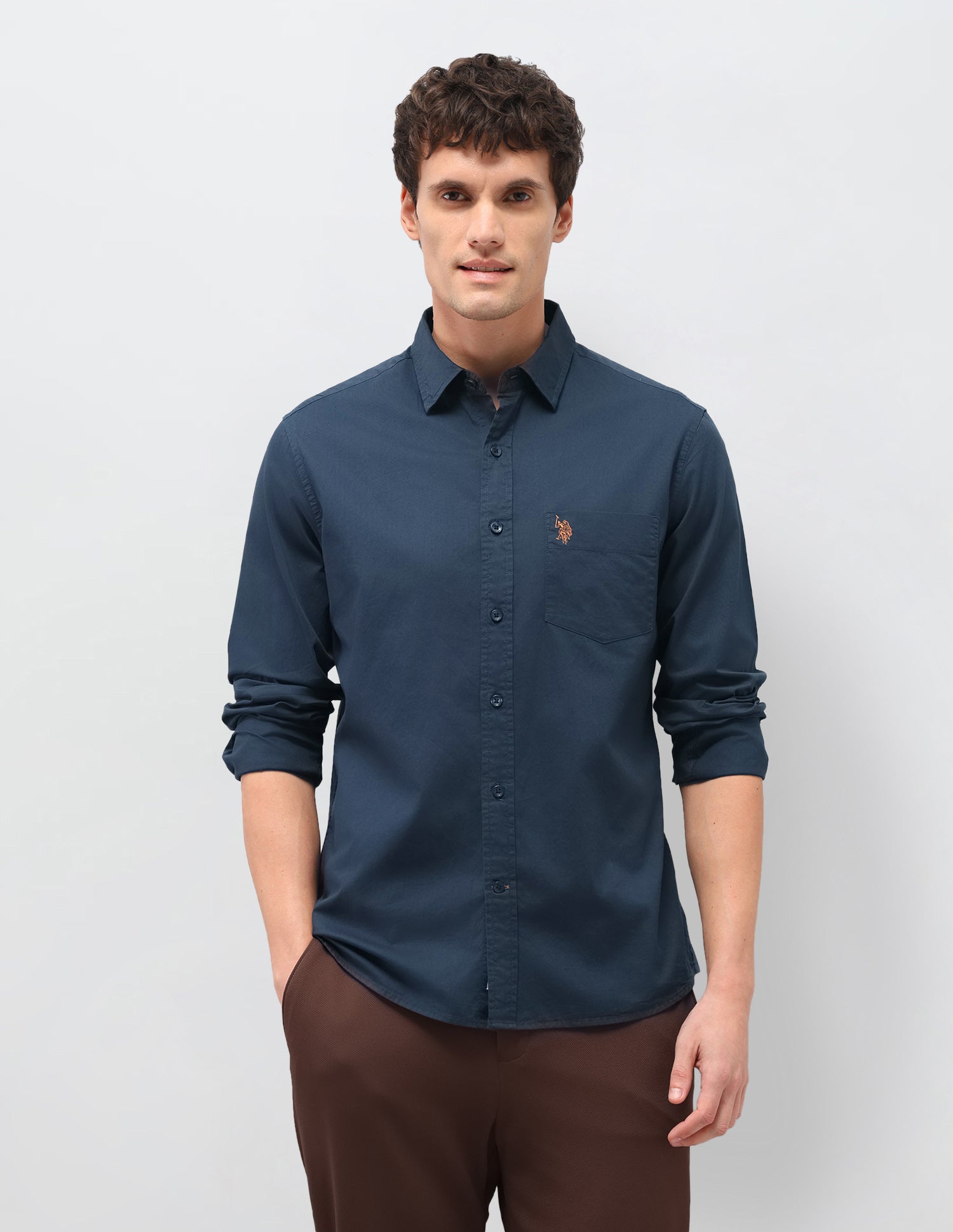 Twill Solid Shirt Navy - U.S. Polo Assn. India | Large