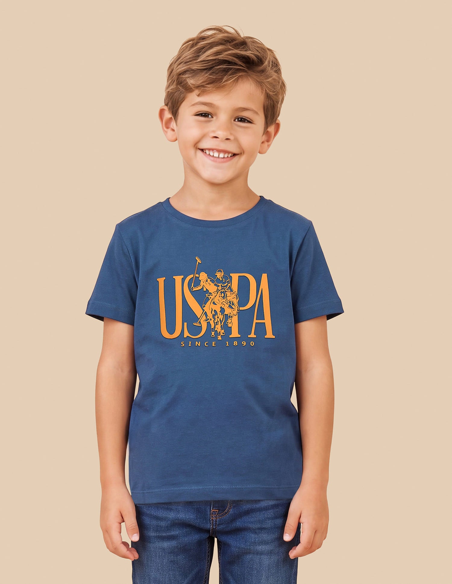Brand Printed Regular Fit T-Shirt Blue - U.S. Polo Assn. India | Large