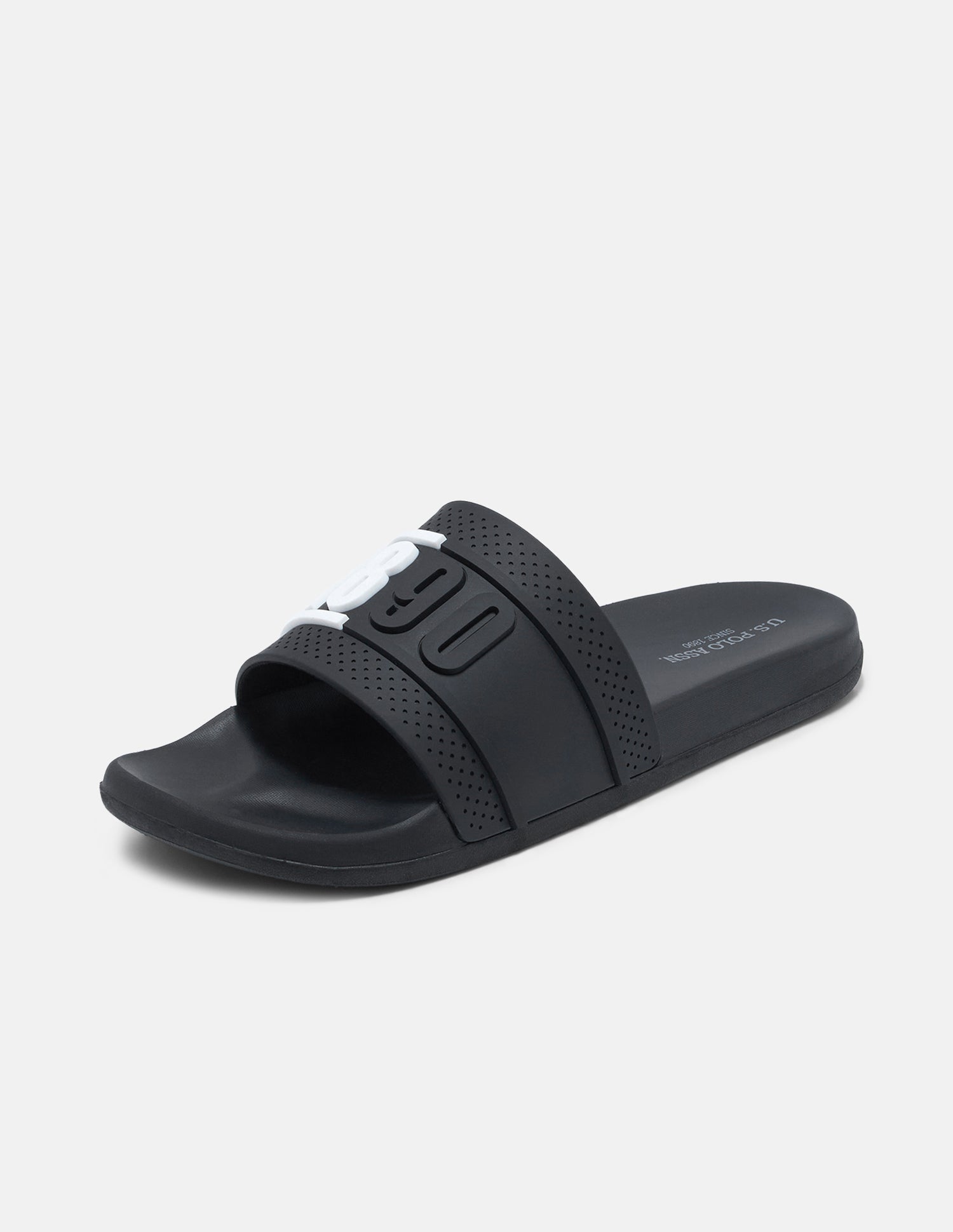 Numeric Embossed Alfie Sliders Black - U.S. Polo Assn. India | Large