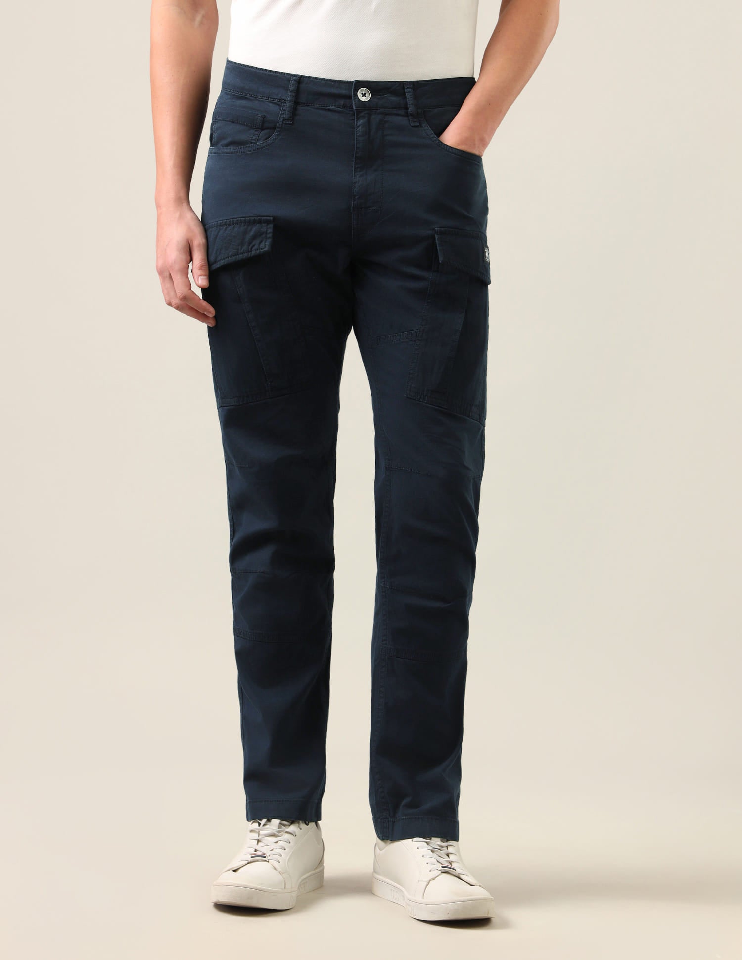 Harold Slim Straight Fit Twill Cargos Blue - U.S. Polo Assn. India | Large