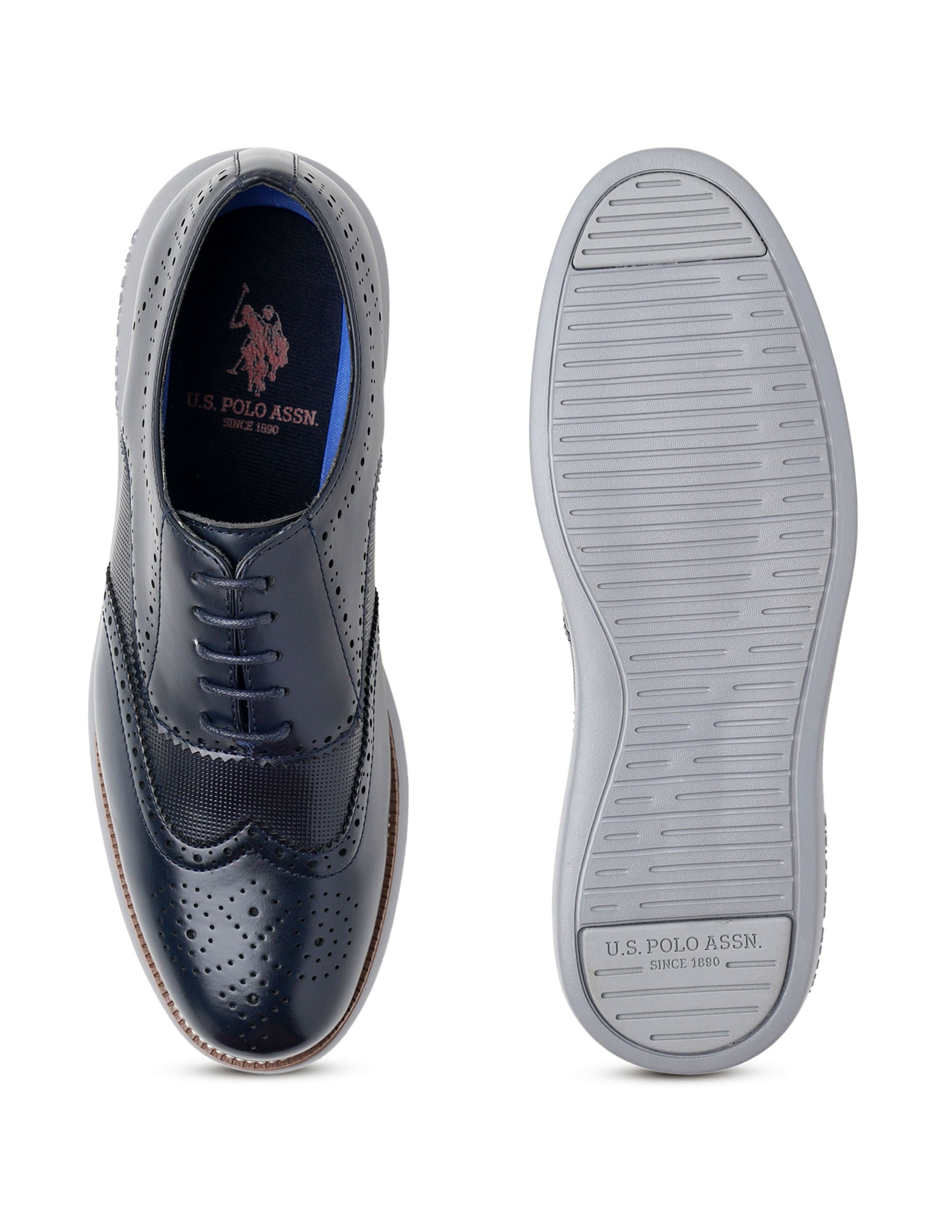 Men Marco Navy Work Casuals Lace Up Shoes Blue - U.S. Polo Assn. India | Large