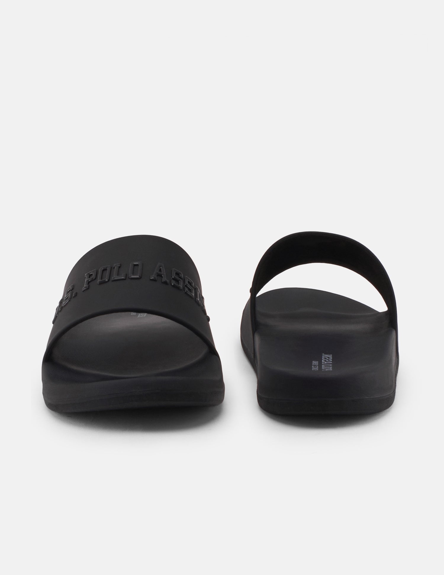 Brand Embossed Enzo Sliders Black - U.S. Polo Assn. India | Large