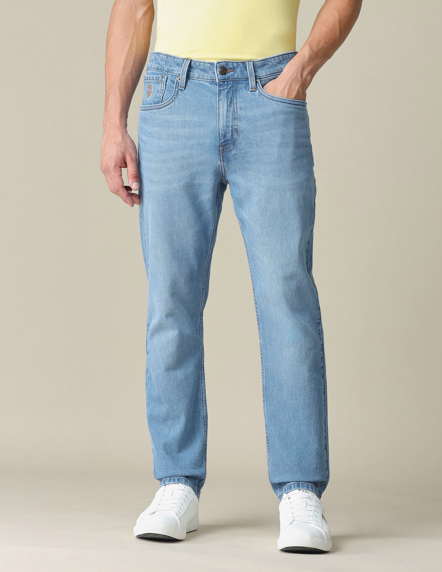 Cole Comfort Cropped Fit Blue Jeans Indigo - U.S. POLO ASSN. | Large