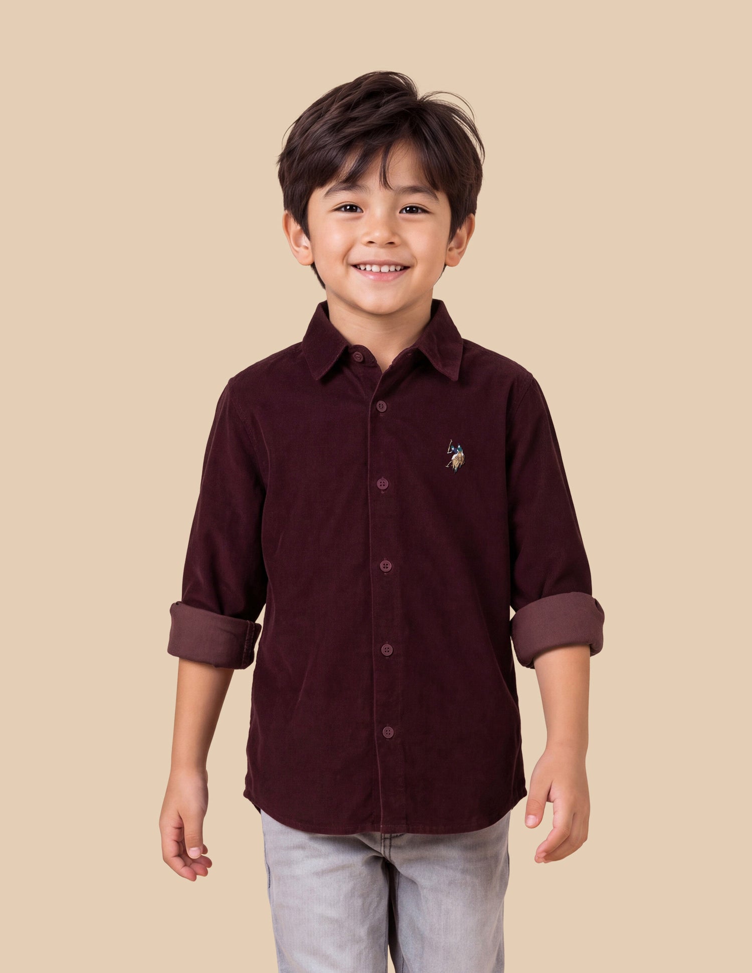 Corduroy Regular Fit Shirt Red - U.S. Polo Assn. India | Large