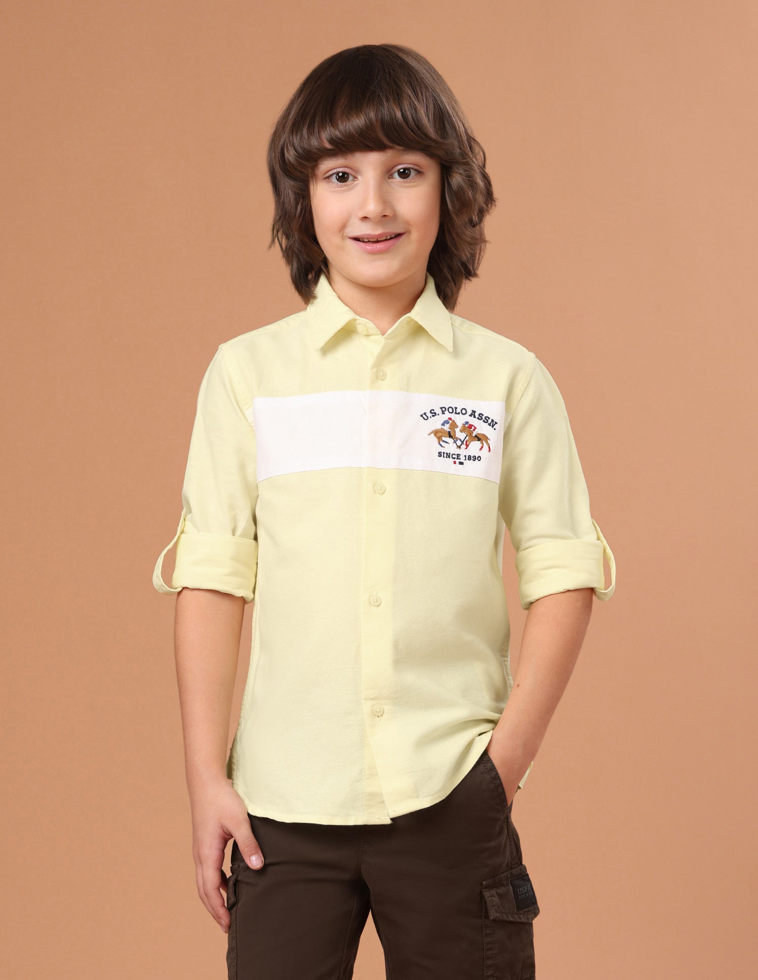 Colourblocked Oxford Shirt Yellow - U.S. Polo Assn. India | Large