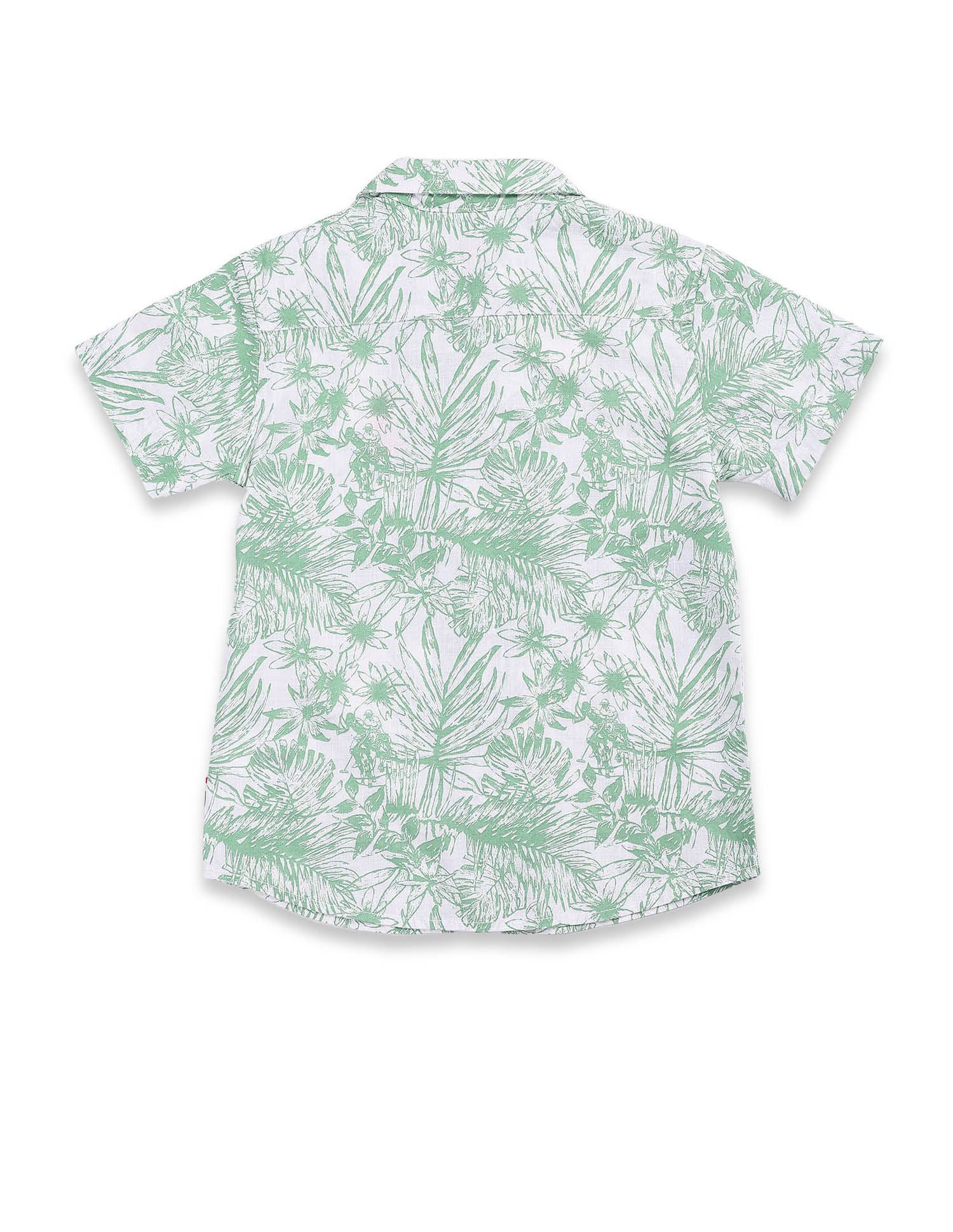 Boys Notch Collar Cotton Shirt Green - U.S. POLO ASSN. | Large