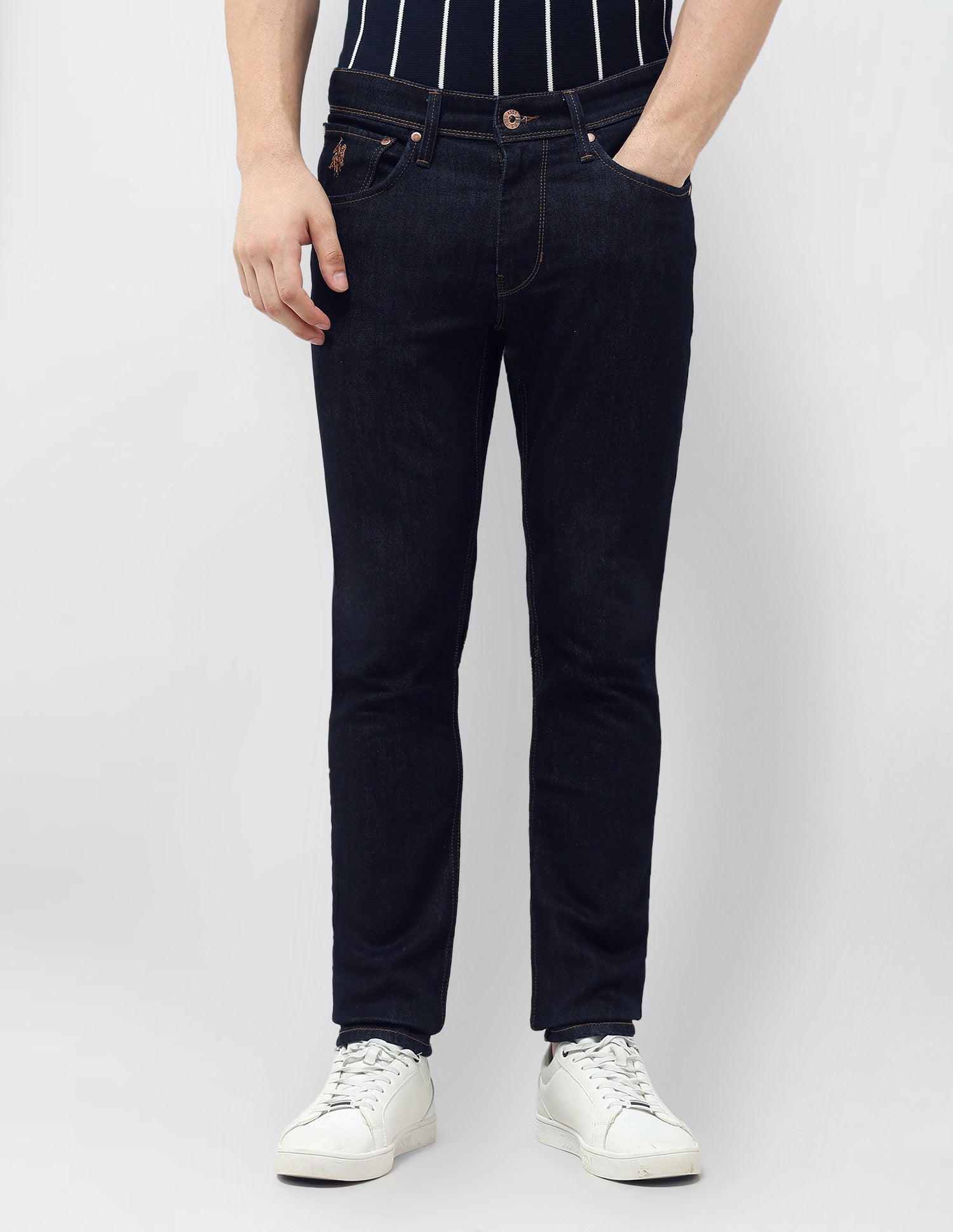 Brandon Slim Tapered Fit Mid Rise Jeans Blue - U.S. POLO ASSN. | Large