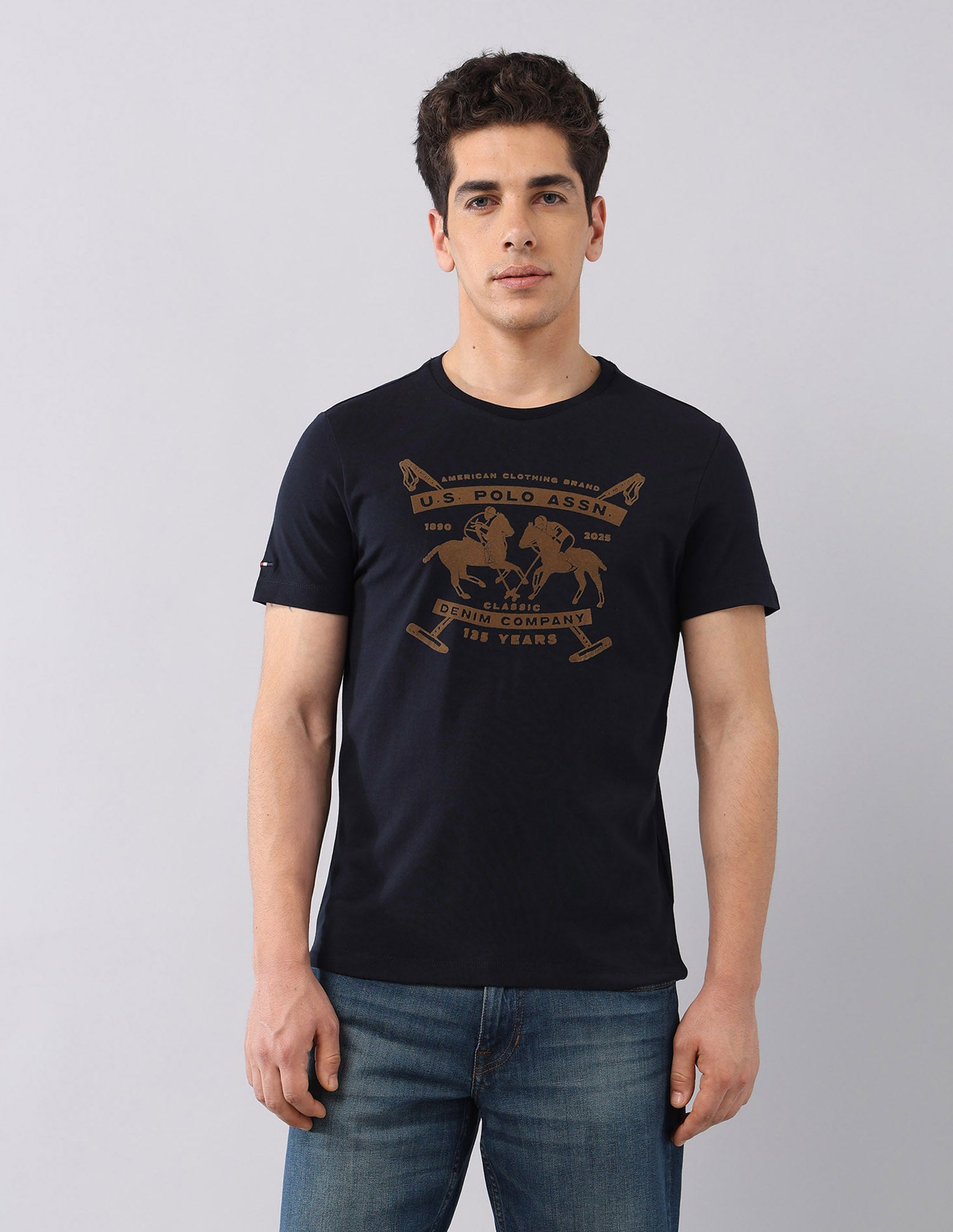 Brand Printed Americana T-Shirt Navy - U.S. Polo Assn. India | Large