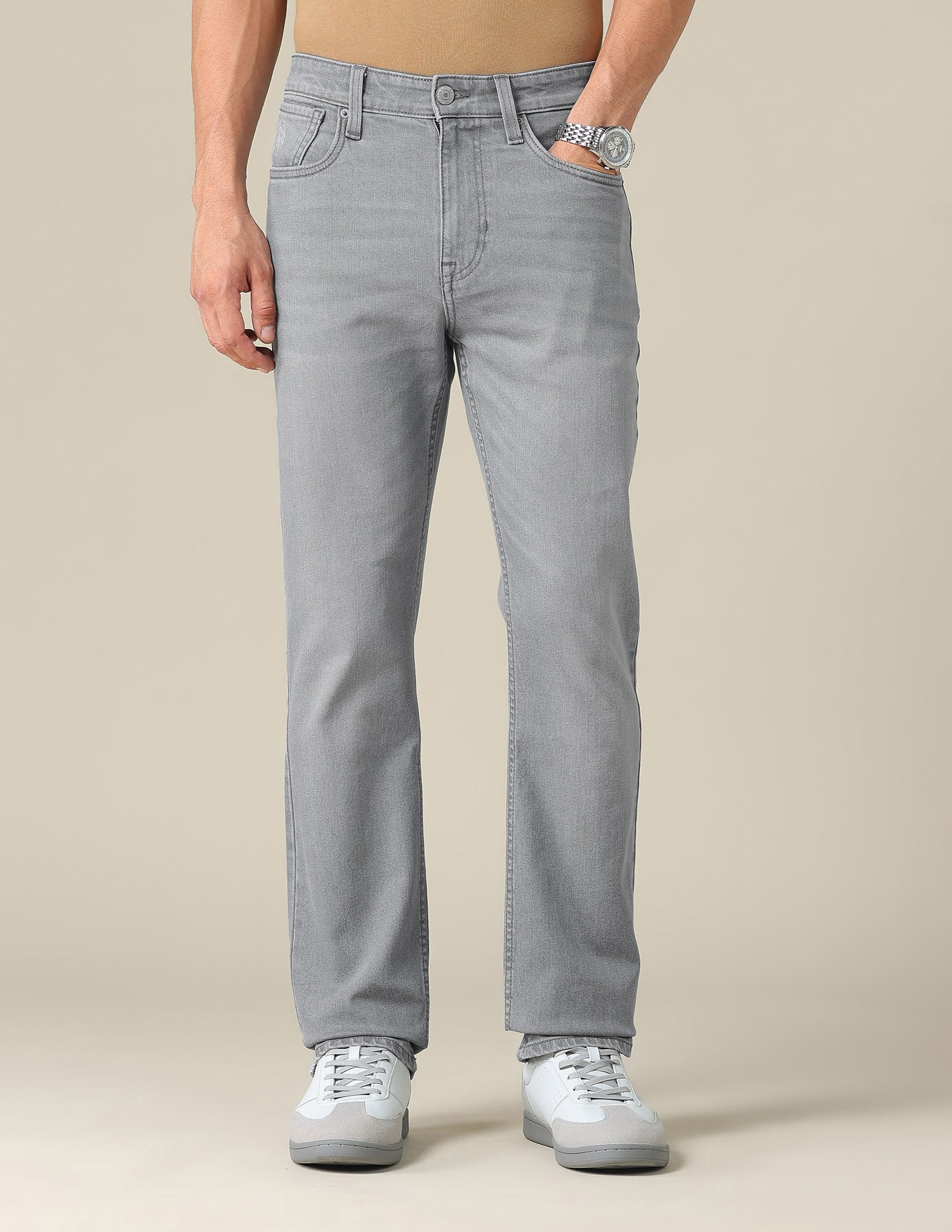 Harold Slim Straight Fit Grey Jeans Grey - U.S. POLO ASSN. | Large