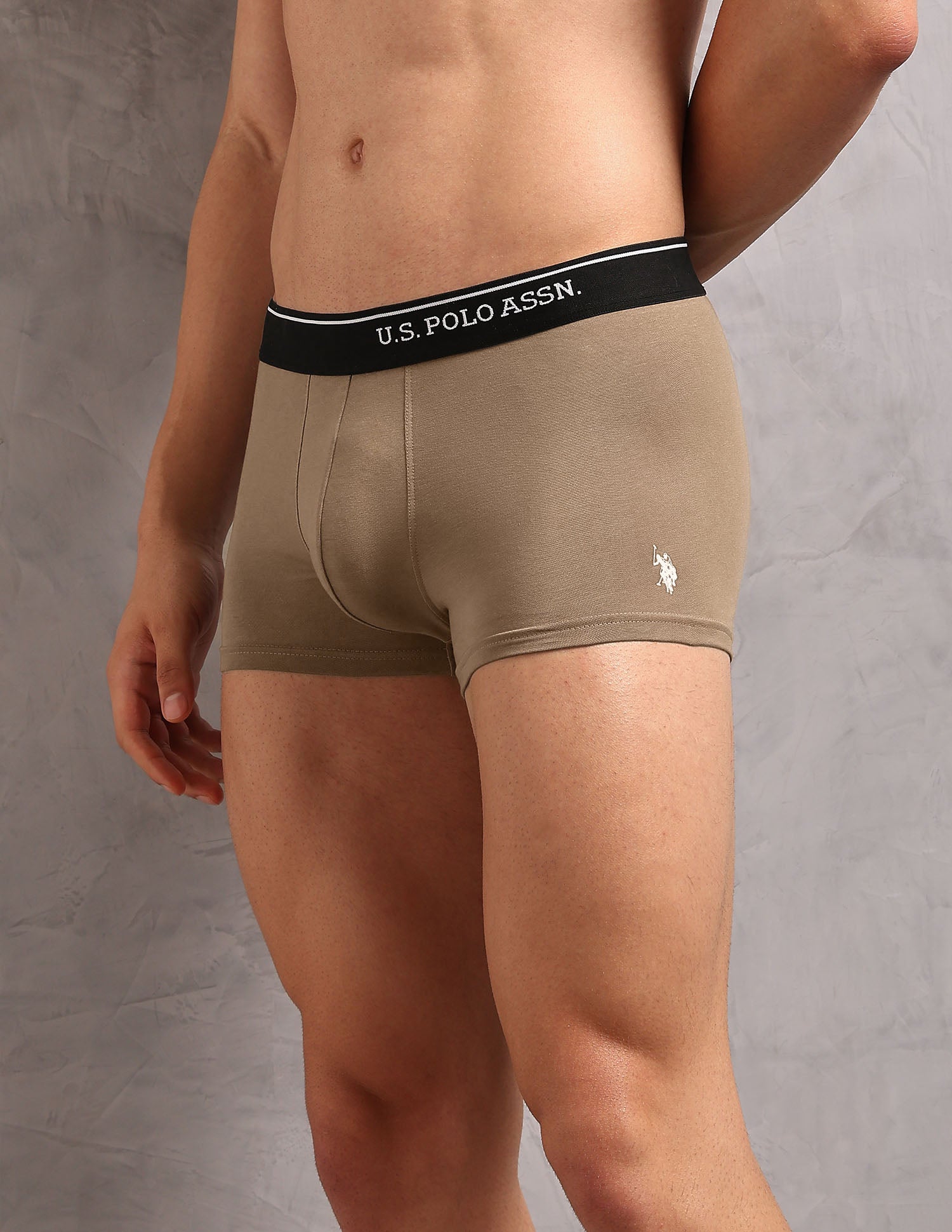 Cotton Stretch Breathable OET18 Trunks - Pack Of 2 Uspa Black and Cocoa Cream - U.S. POLO ASSN. | Large
