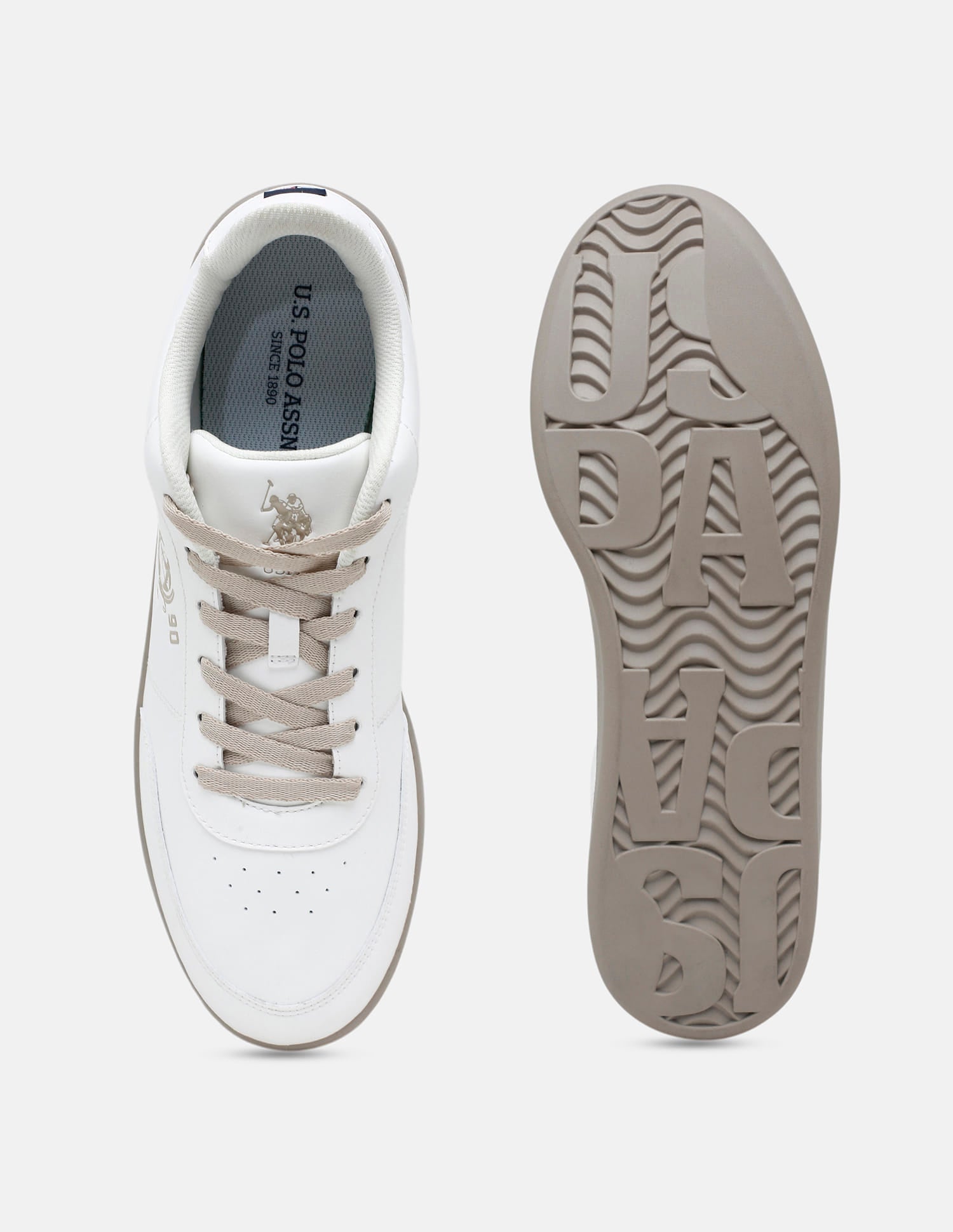Men Lumen Solid Sneakers White - U.S. Polo Assn. India | Large