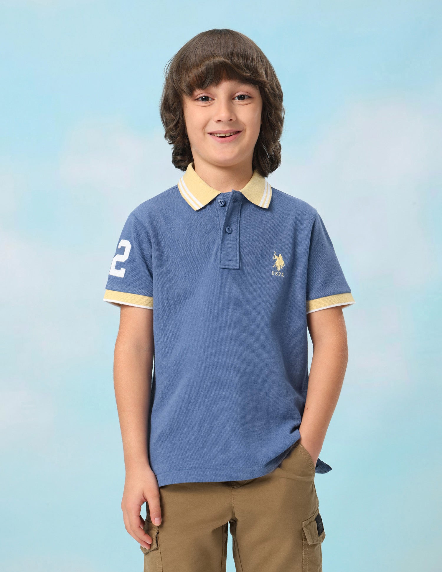 Solid Regular Fit Polo Shirt Blue - U.S. Polo Assn. India | Large