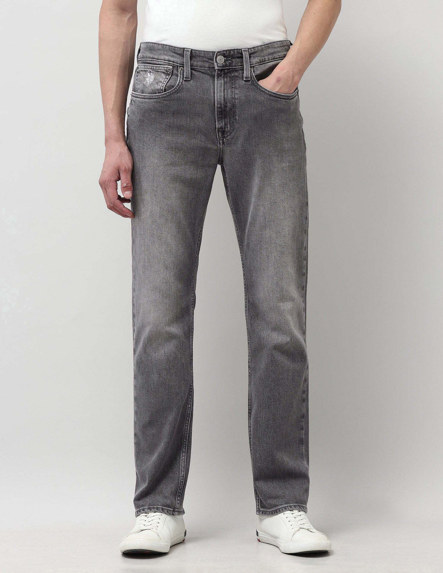 Harold Slim Straight Fit Grey Jeans Dark Grey - U.S. POLO ASSN. | Large